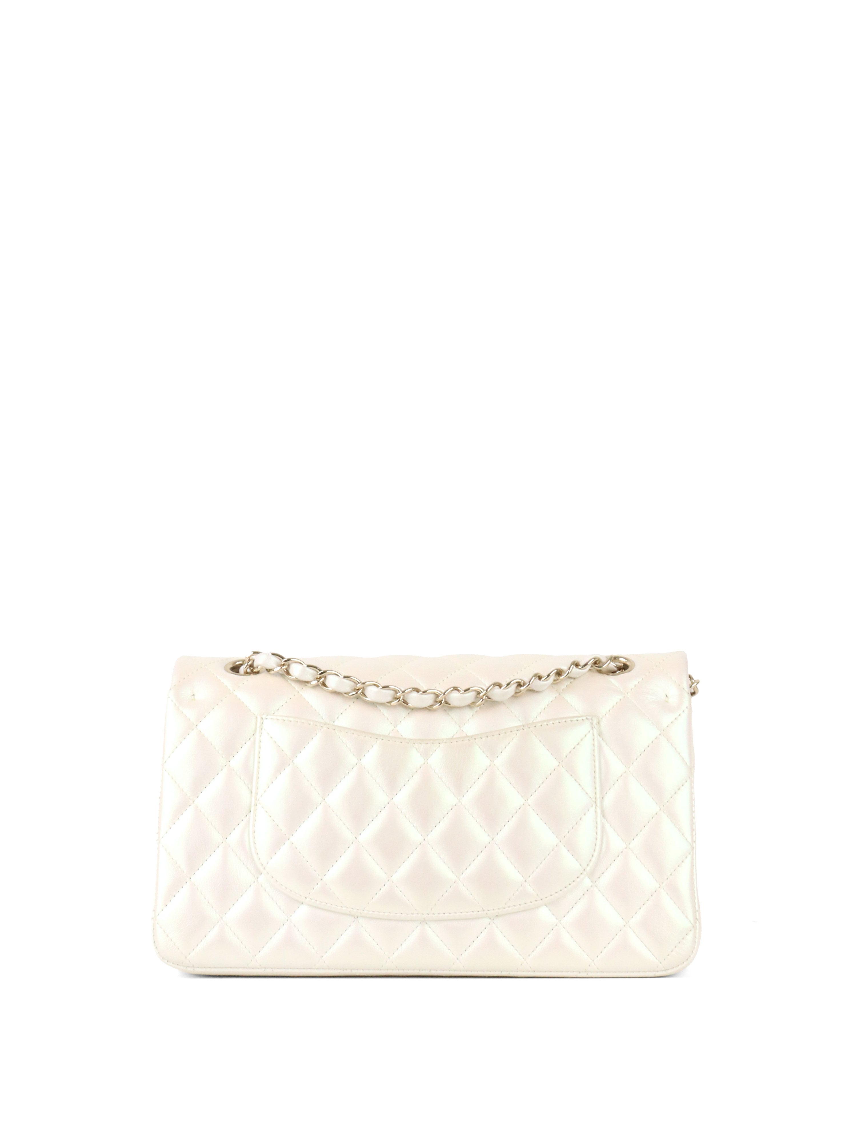 Chanel Ivory Irridecent Medium Classic Flap LGHW