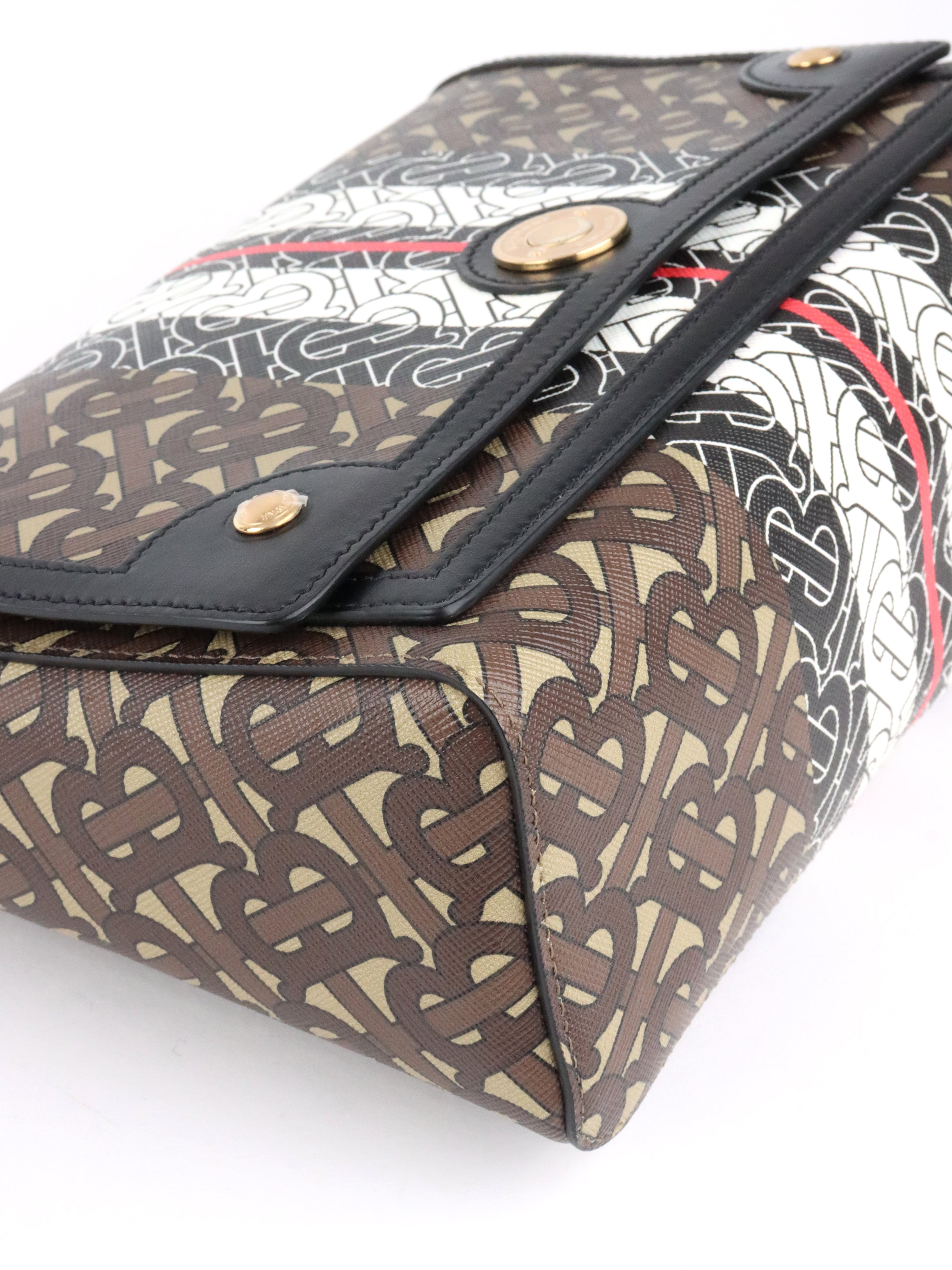 Burberry Monogram Stripe E-Canvas Note Crossbody Bag