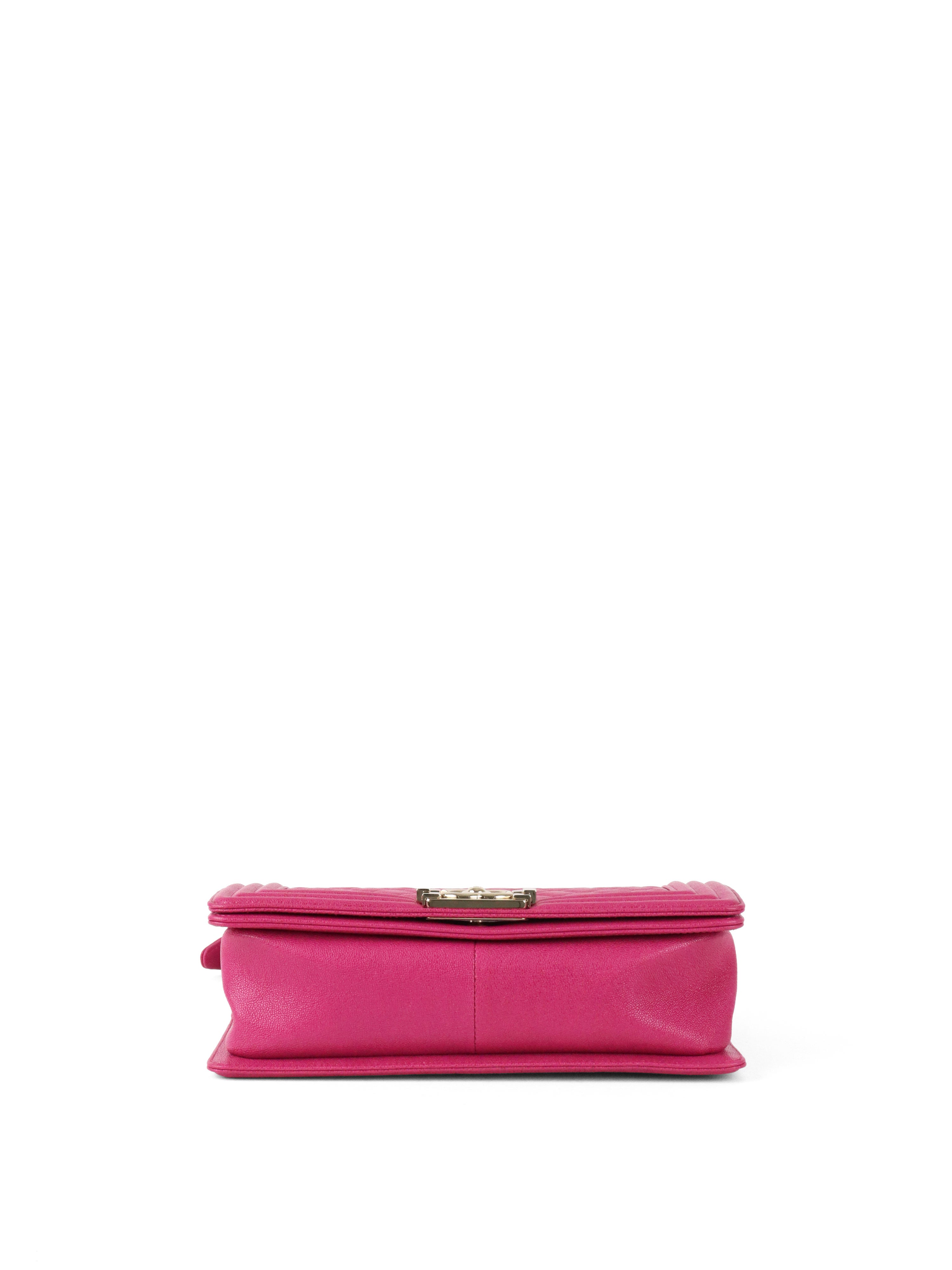 Chanel Berry Pink Medium Caviar Boy Bag LGHW