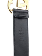 Gucci Black GG Marmont Wide Belt Size 90