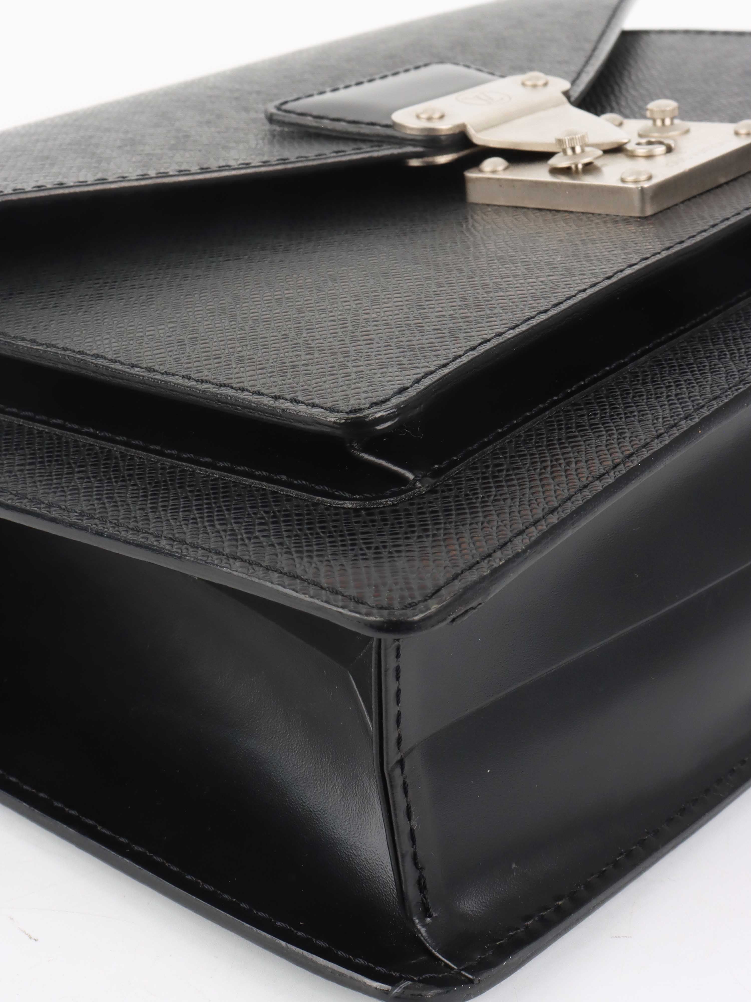 Louis Vuitton Black Vintage Monceau Messenger Bag.