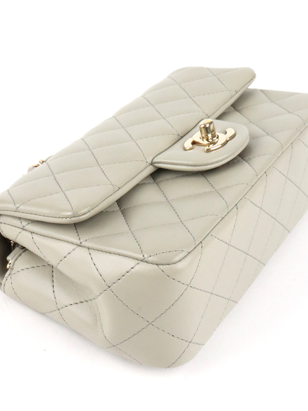 Chanel Light Grey Mini Classic Flap Bag
