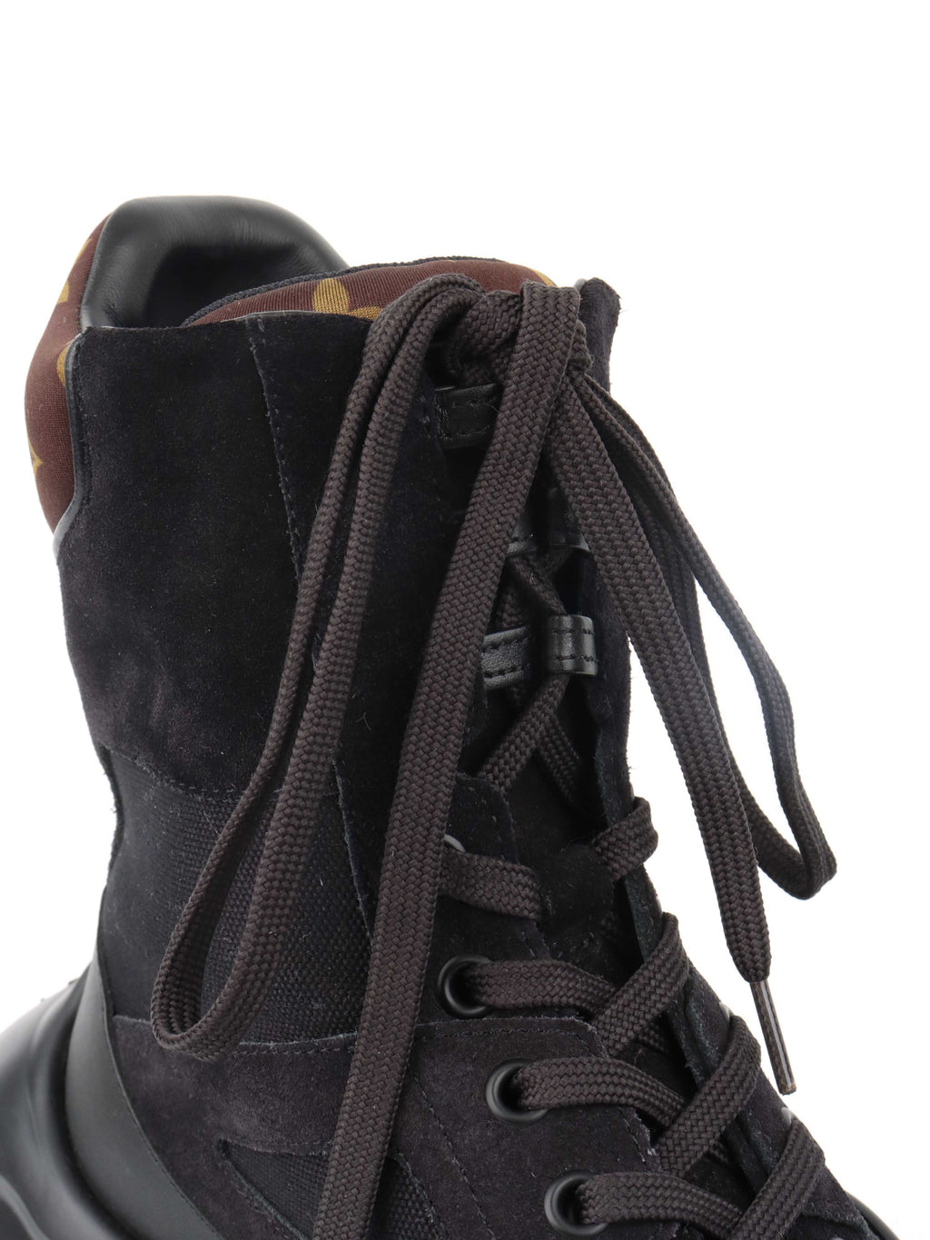 Louis Vuitton Black Mesh and Suede Archlight Ankle Boots.