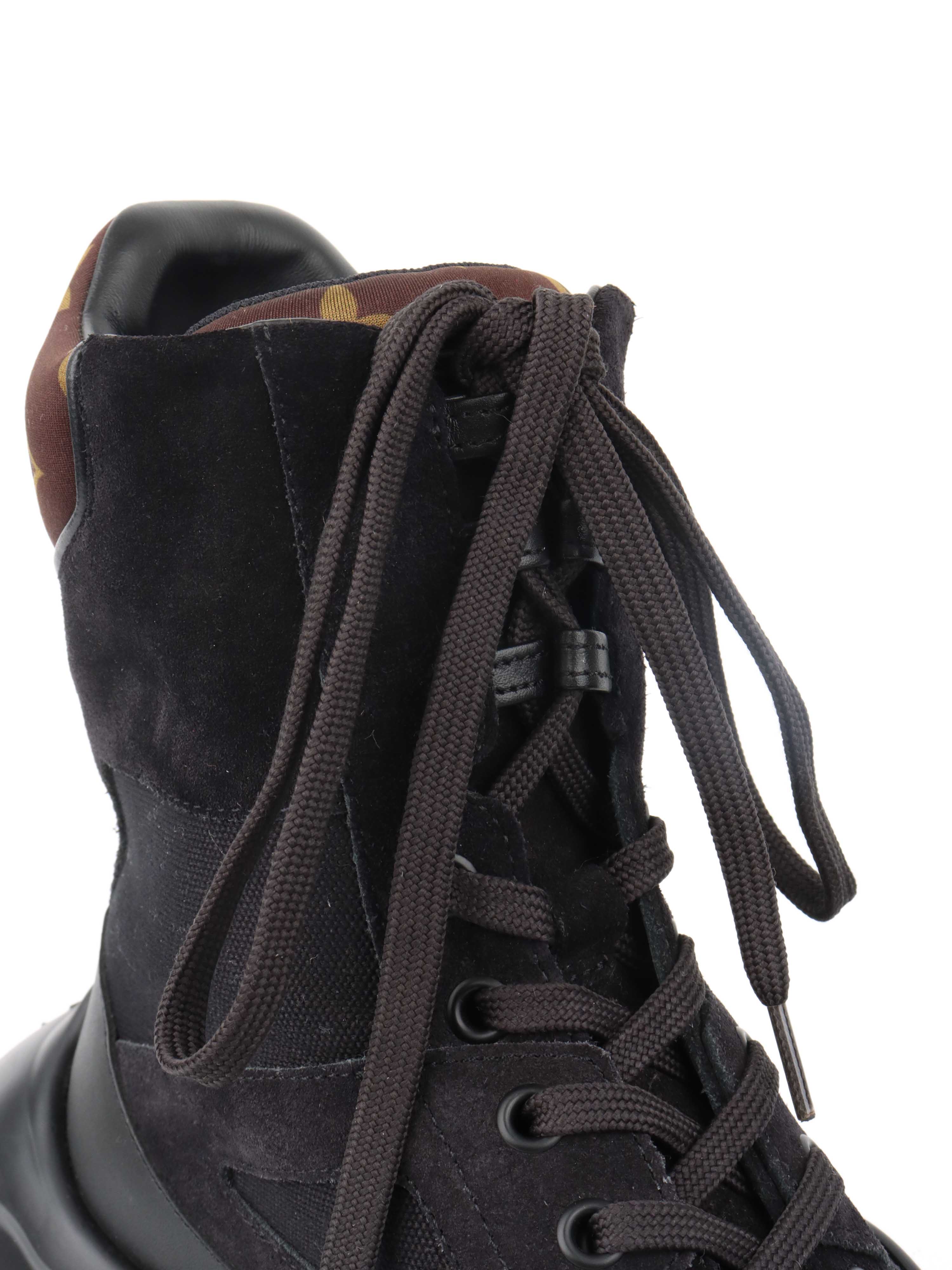 Louis Vuitton Black Mesh and Suede Archlight Ankle Boots.