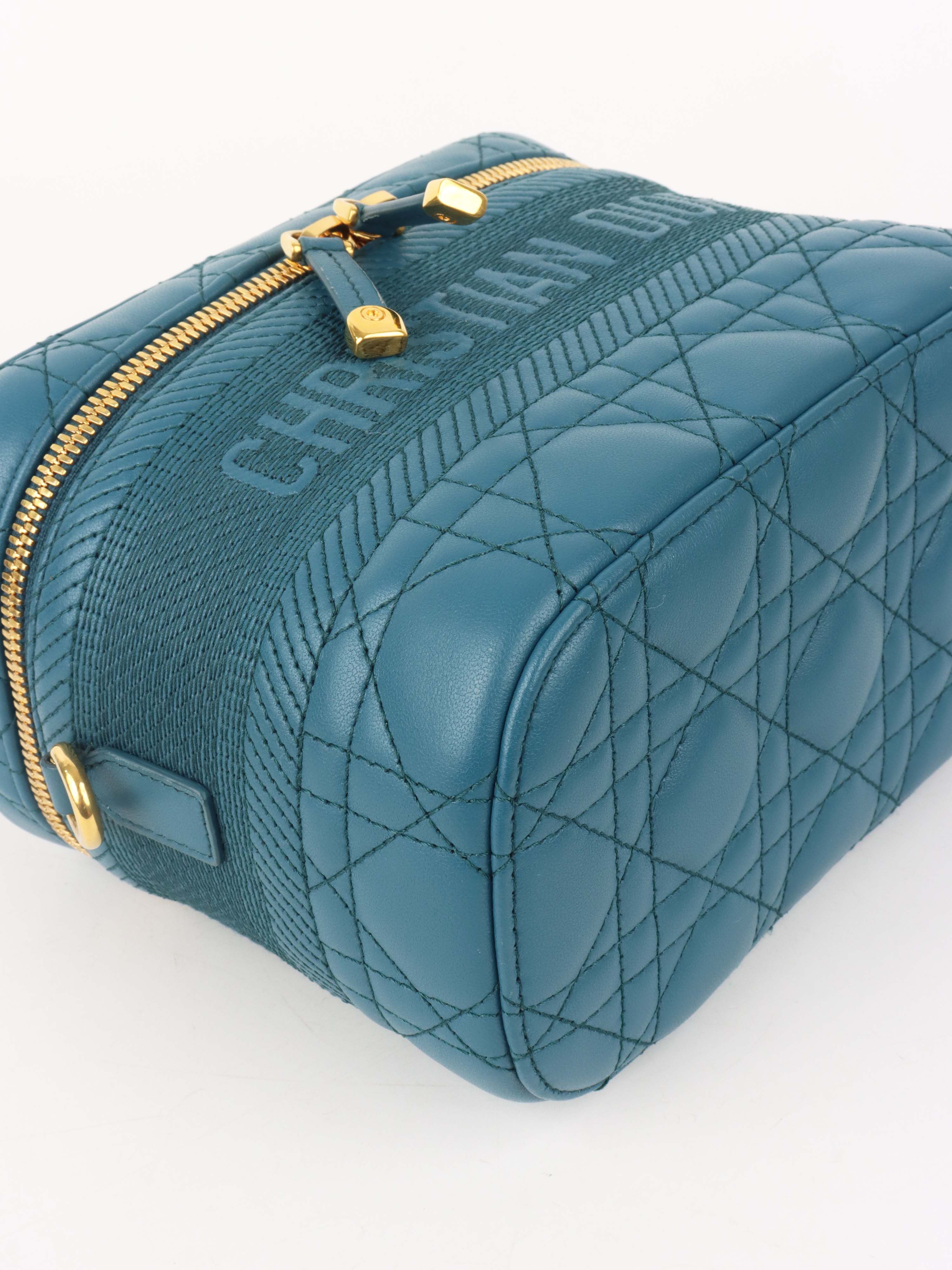 Dior Deep Blue Travel Vanity Case with Shoulder Strap.