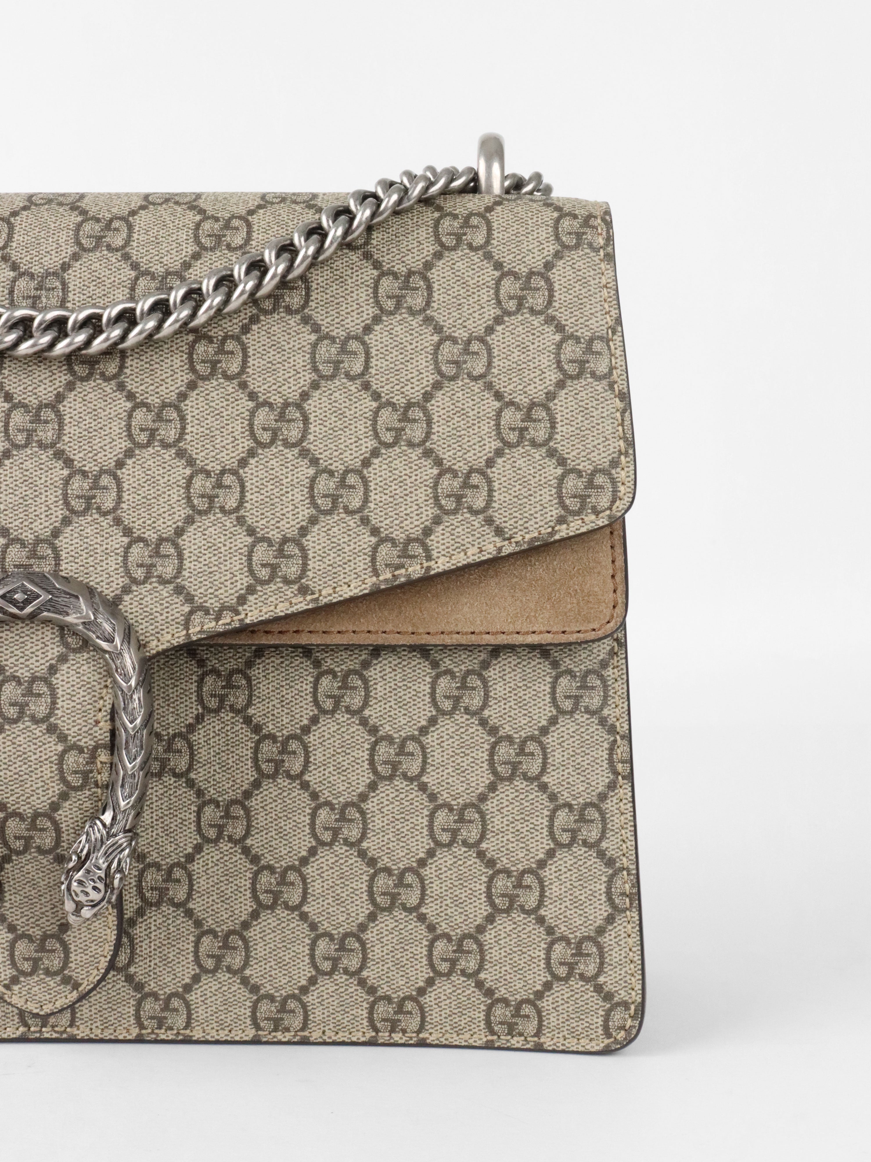 Gucci Ebony Medium GG Supreme Dionysus Shoulder Bag