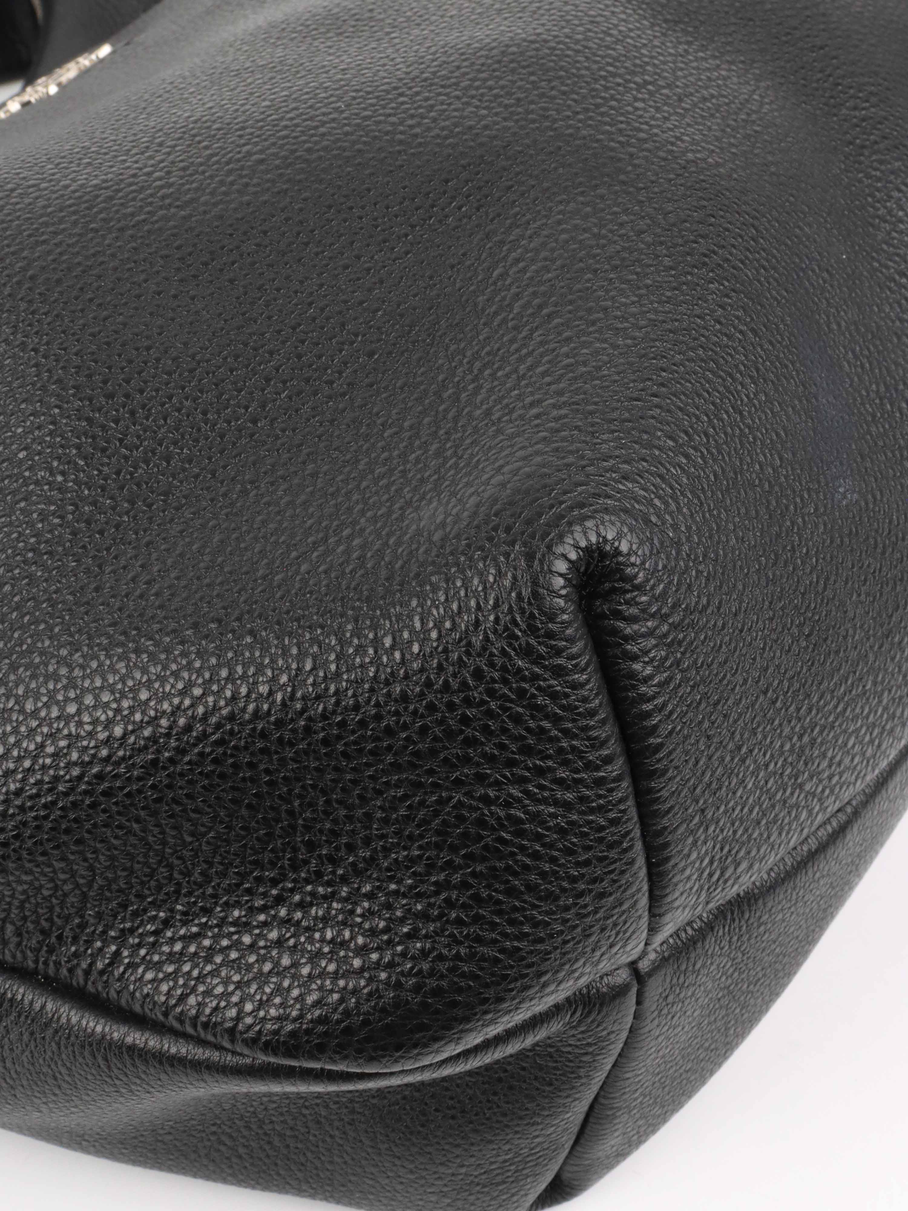 Prada Black Leather Hobo Bag.