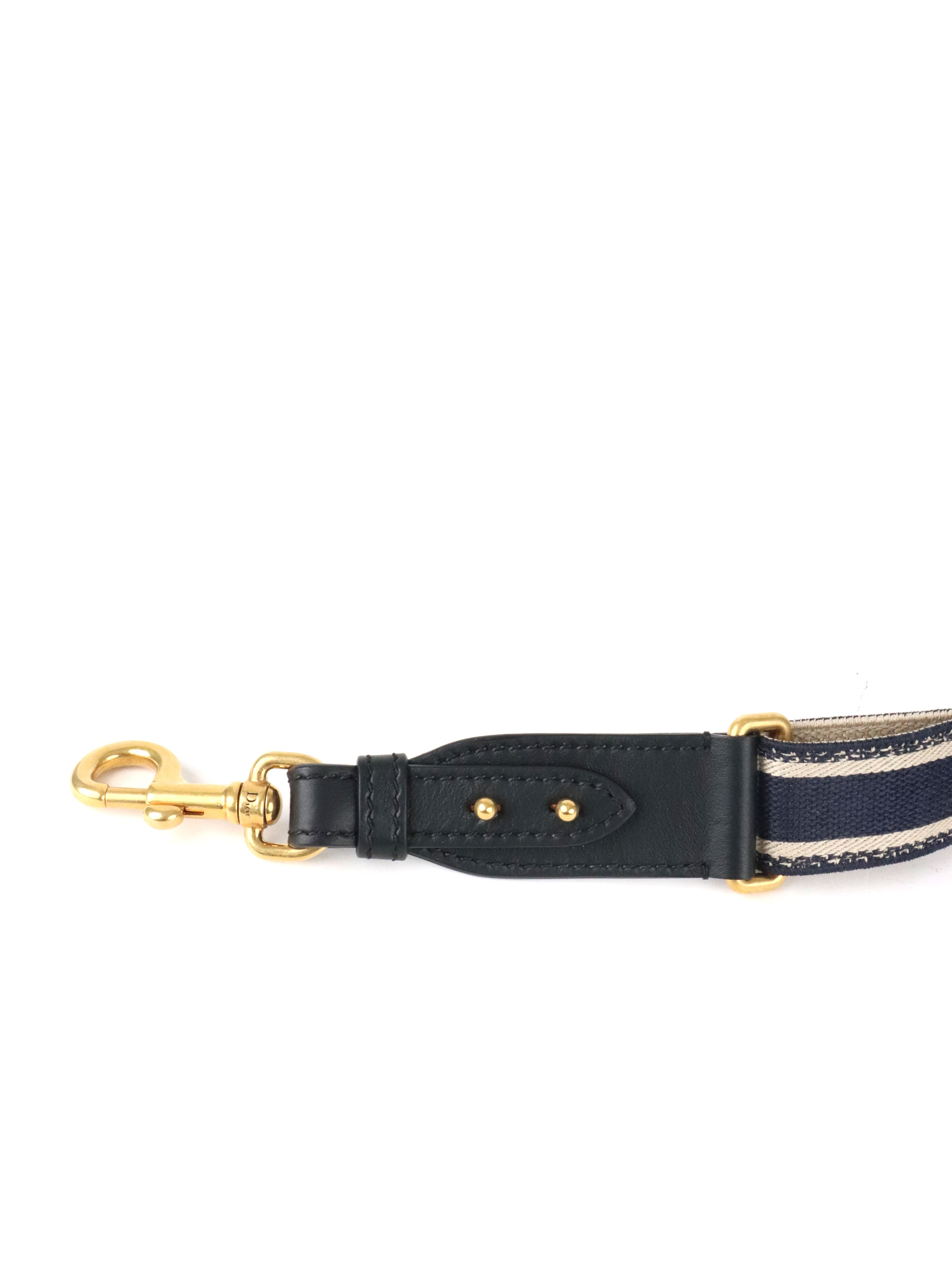 Dior Blue Adjustable Embroidered Strap with Ring