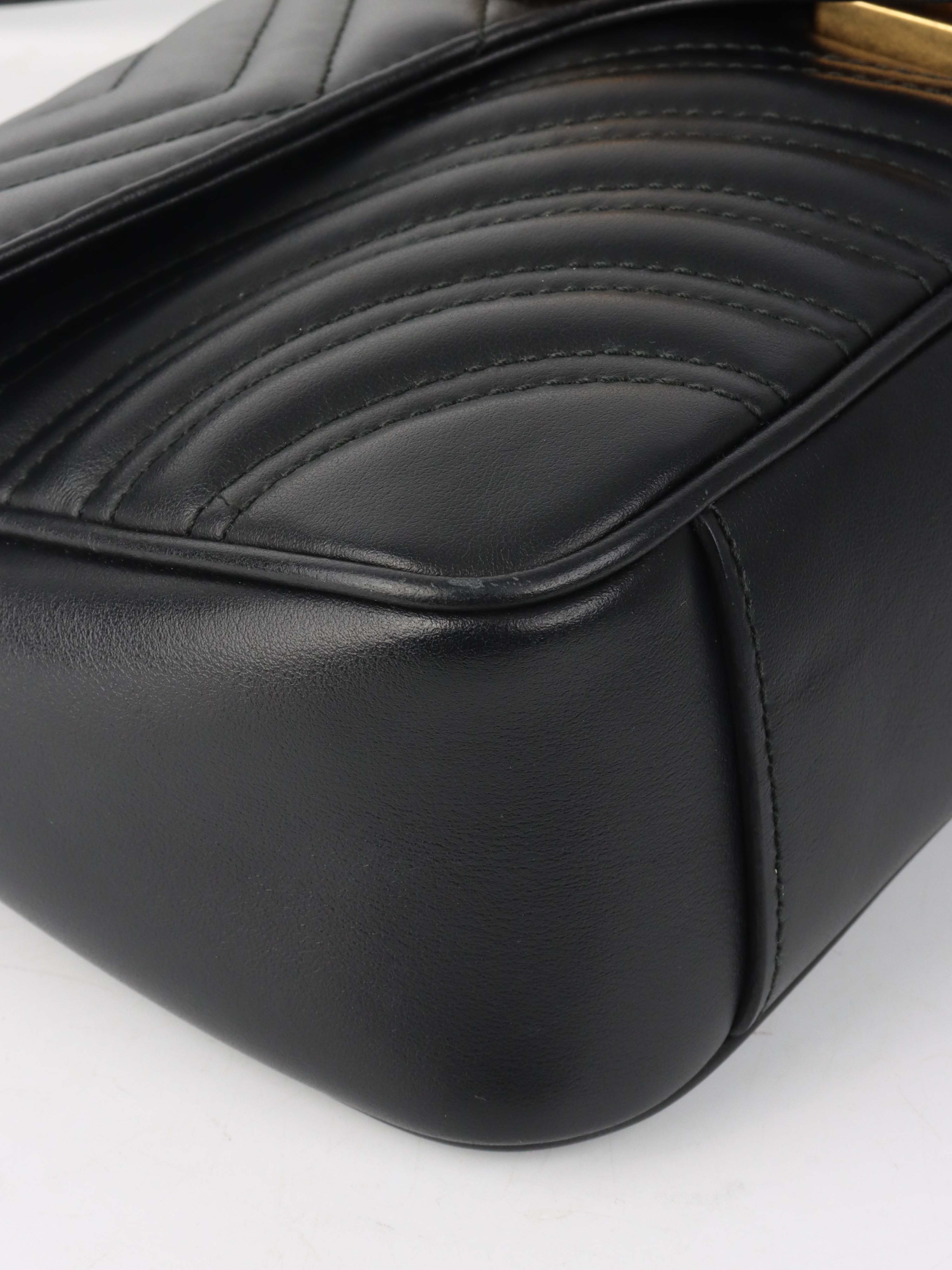 Gucci Black Small Marmont Shoulder Bag.