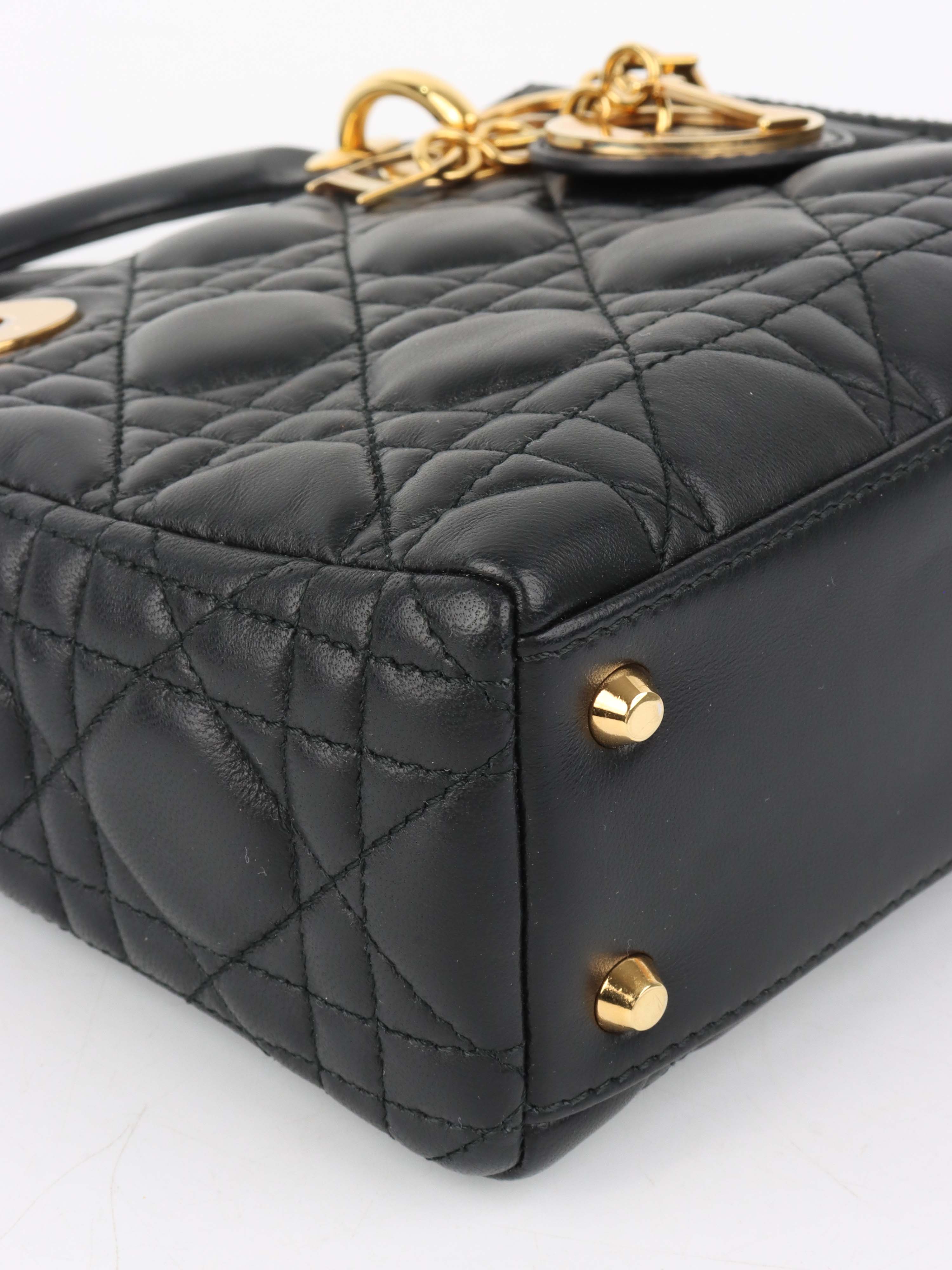 Dior Black Mini Lady Dior Bag.