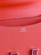 Hermes Constance 18 Epsom Sanguine Enamel and Palladium Hardware