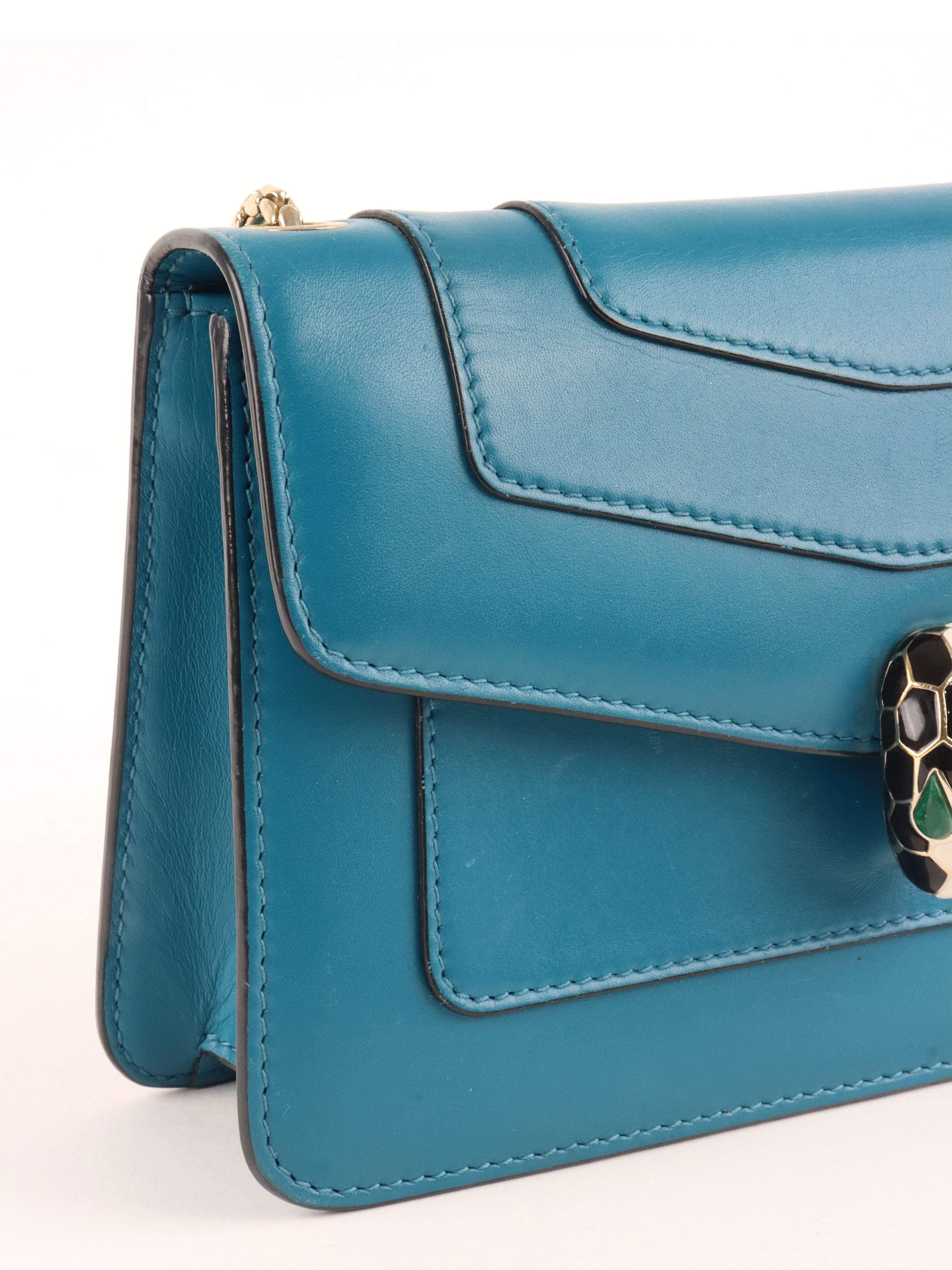 Bvlgari Blue Serpenti Forever Chain Pochette.