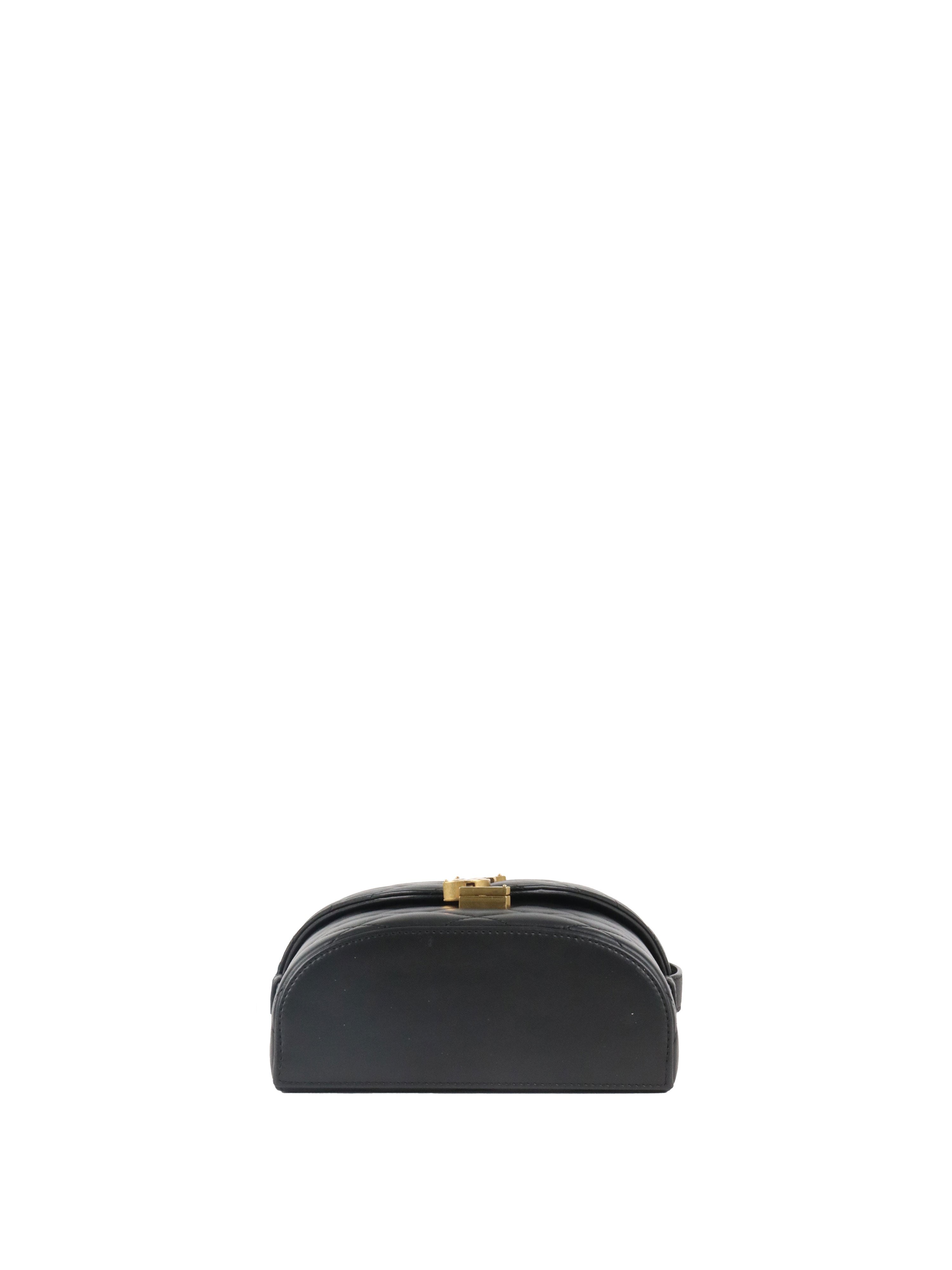 Saint Laurent  Black Quilted Lambskin June Box Shoulder Bag.