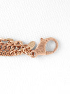 Chanel B16C CC Rose Gold Pink Crystal Long Chain Necklace