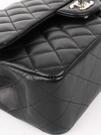 Chanel Black Medium Lambskin Classic Flap SHW.