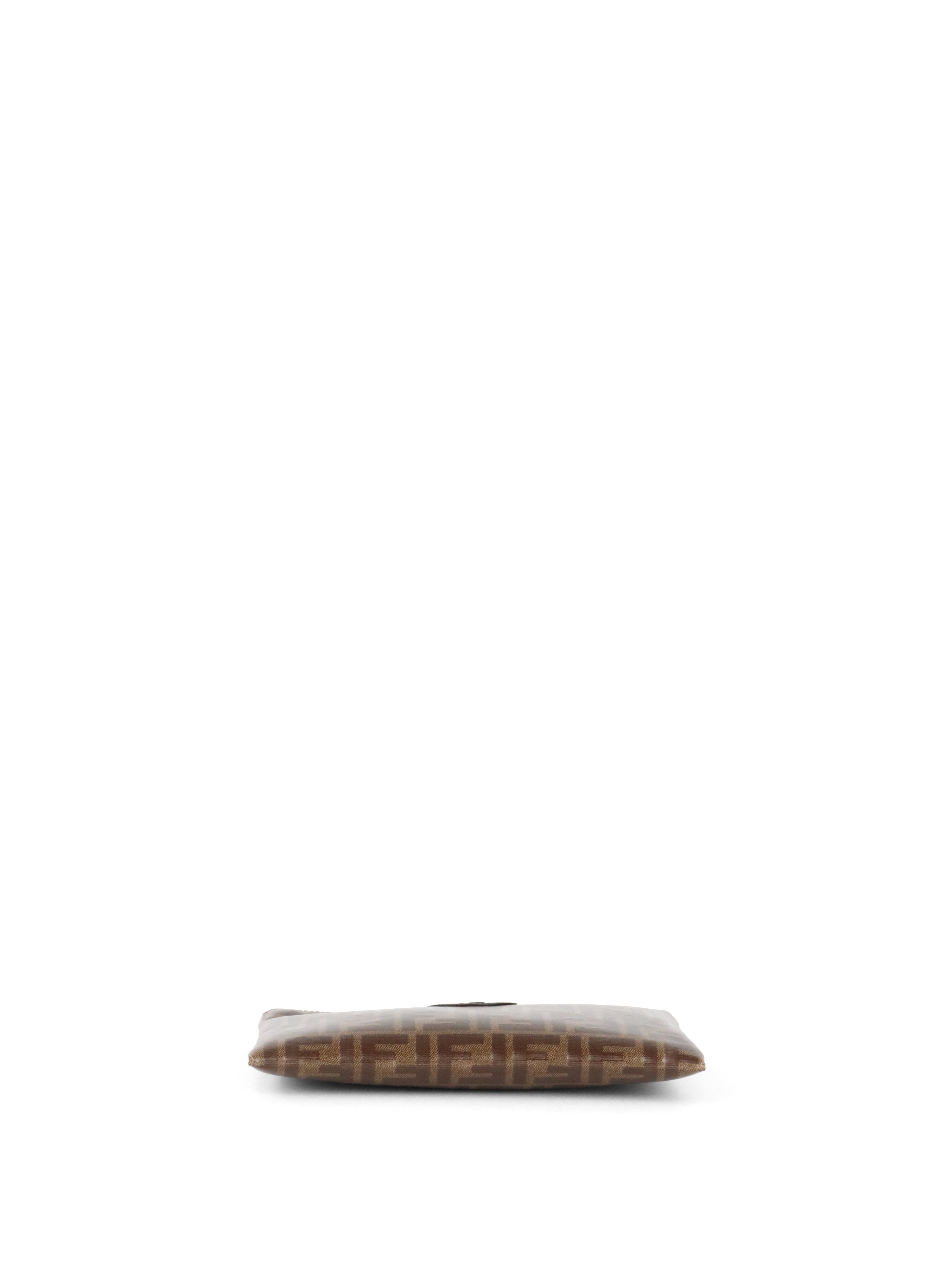 Fendi Glazed Brown FF Zucca Flat Pouch