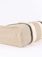 Chloe Large White & Blue Woody Tote Bag in Linen.