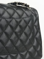 Chanel Black Caviar Jumbo Classic Flap SHW