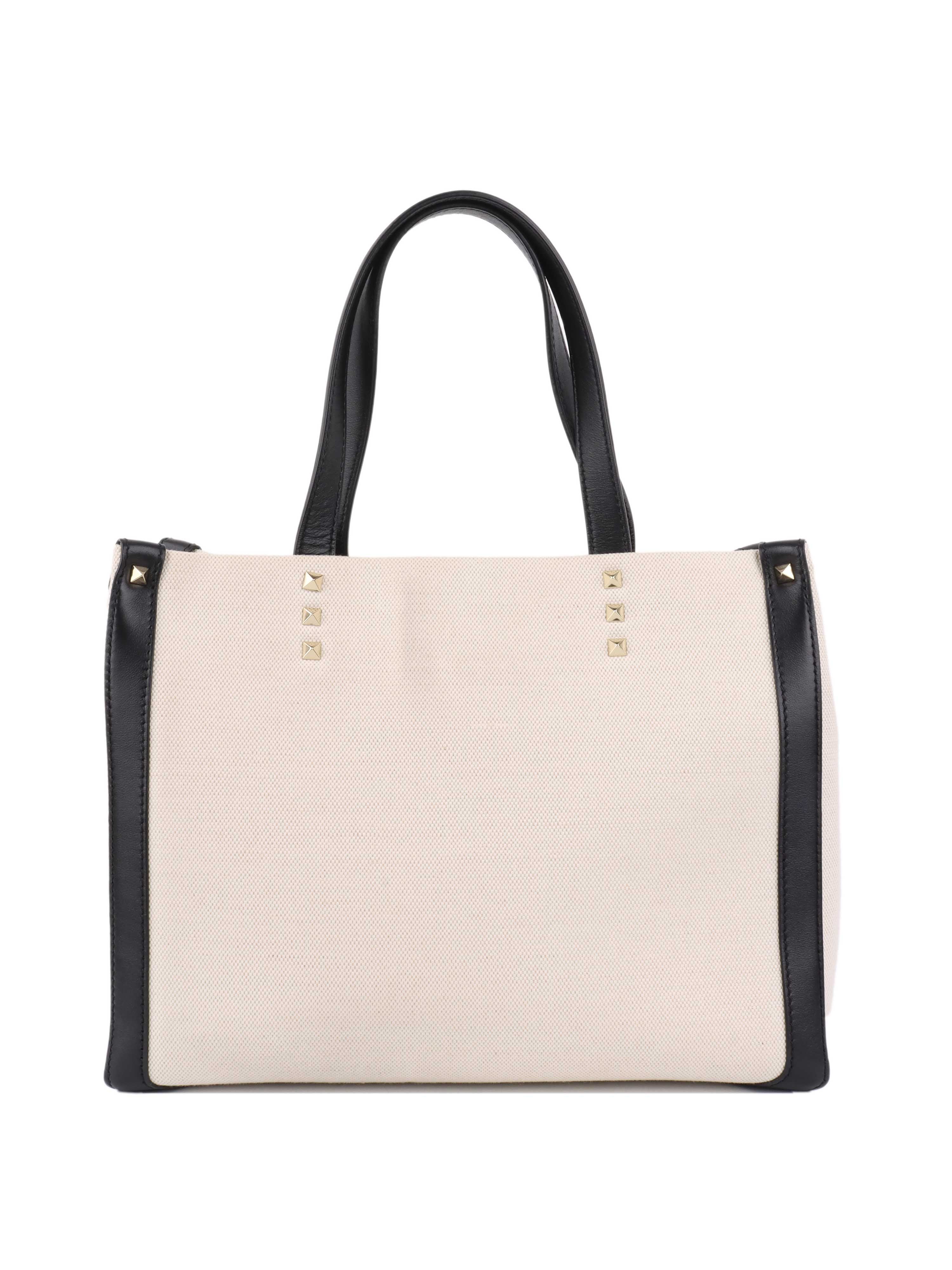 Valentino VLTN Ivory Canvas Tote.