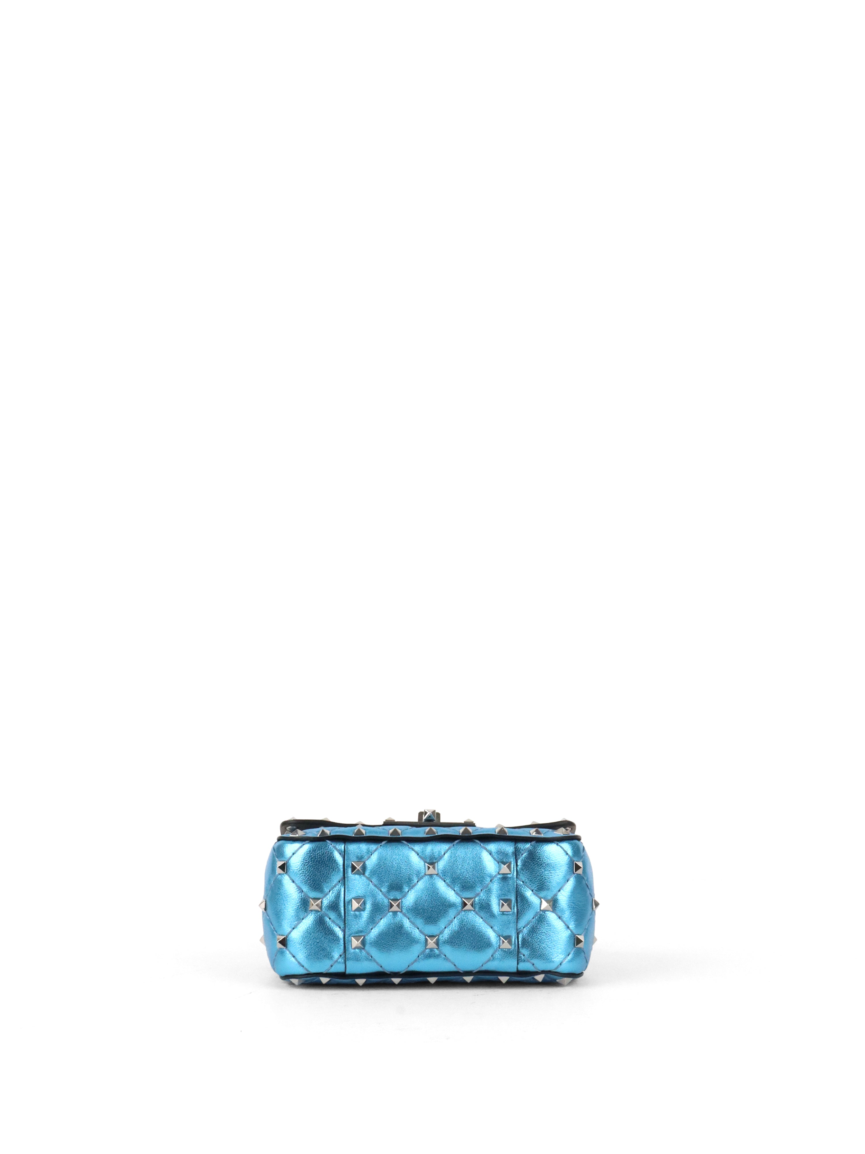 Valentino Blue Electric Cerulean Rockstud Spike Micro Bag