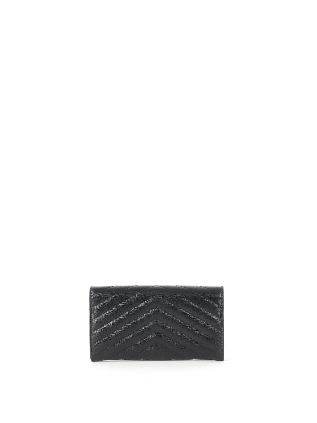 Saint Laurent Black Cassandre Matelasse Large Flap Wallet