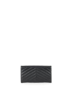 Saint Laurent Black Cassandre Matelasse Large Flap Wallet