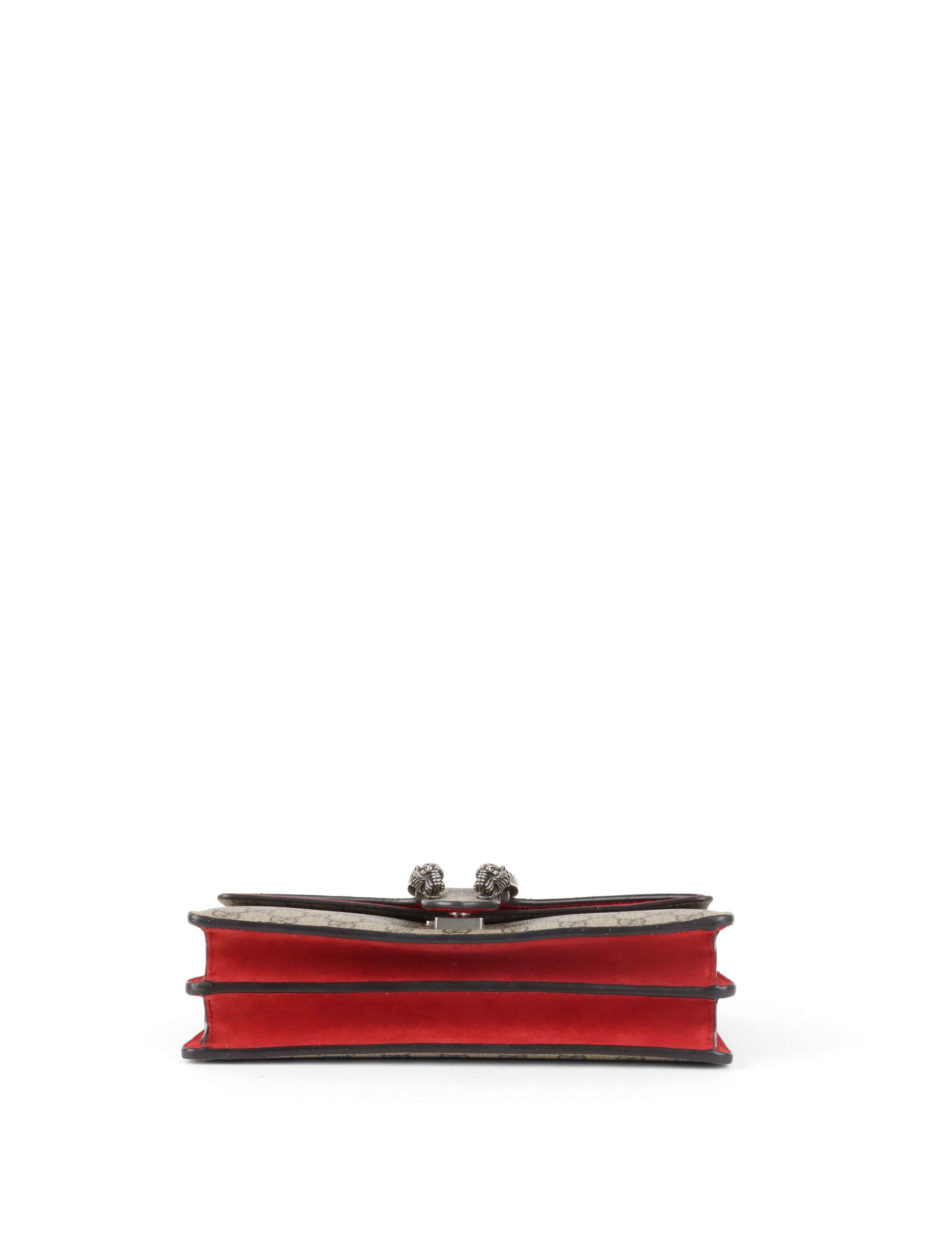 Gucci Small Dionysus GG Supreme Red Trim Shoulder Bag