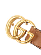 Gucci Brown GG Marmont Thin Belt.