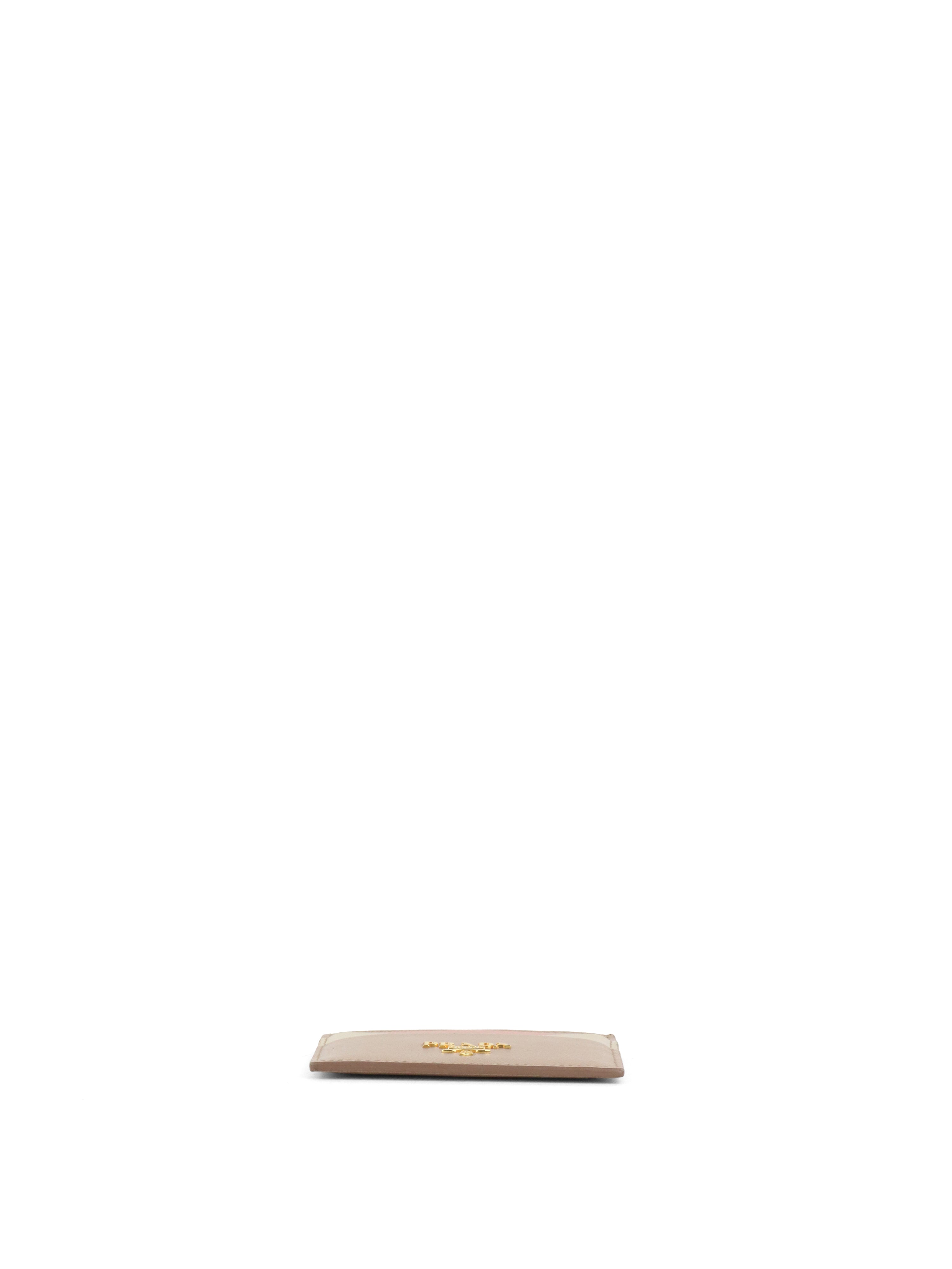 Prada Saffiano Leather Beige/ Pink Card Holder