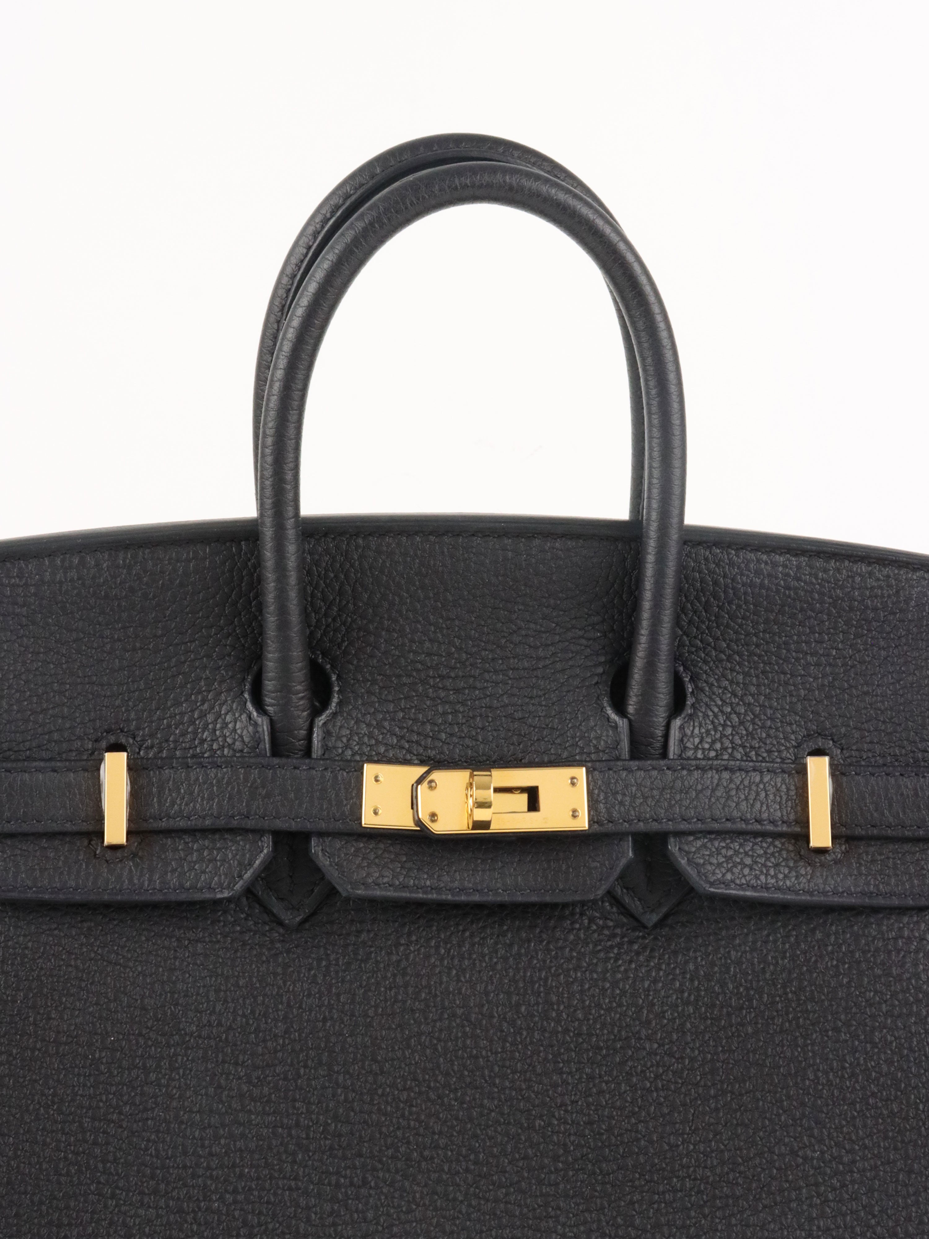 Hermes Noir Birkin 25 Togo Leather GHW Stamp Y
