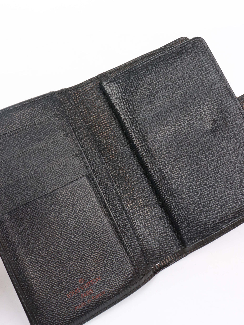 Louis Vuitton Black Epi Leather Short Wallet.