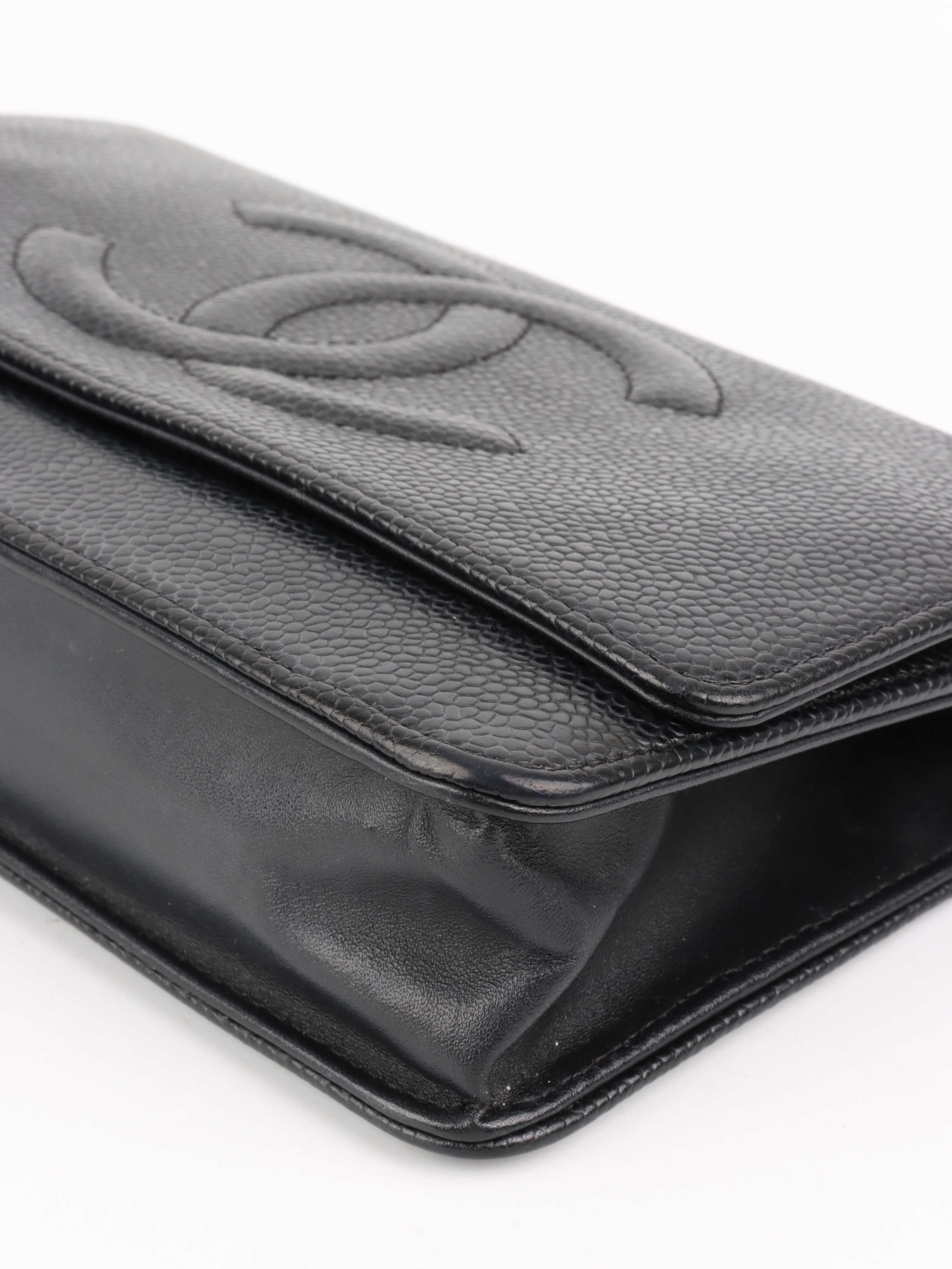 Chanel Black Caviar Wallet on Chain.