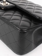 Chanel Black Medium Lambskin Classic Flap SHW.