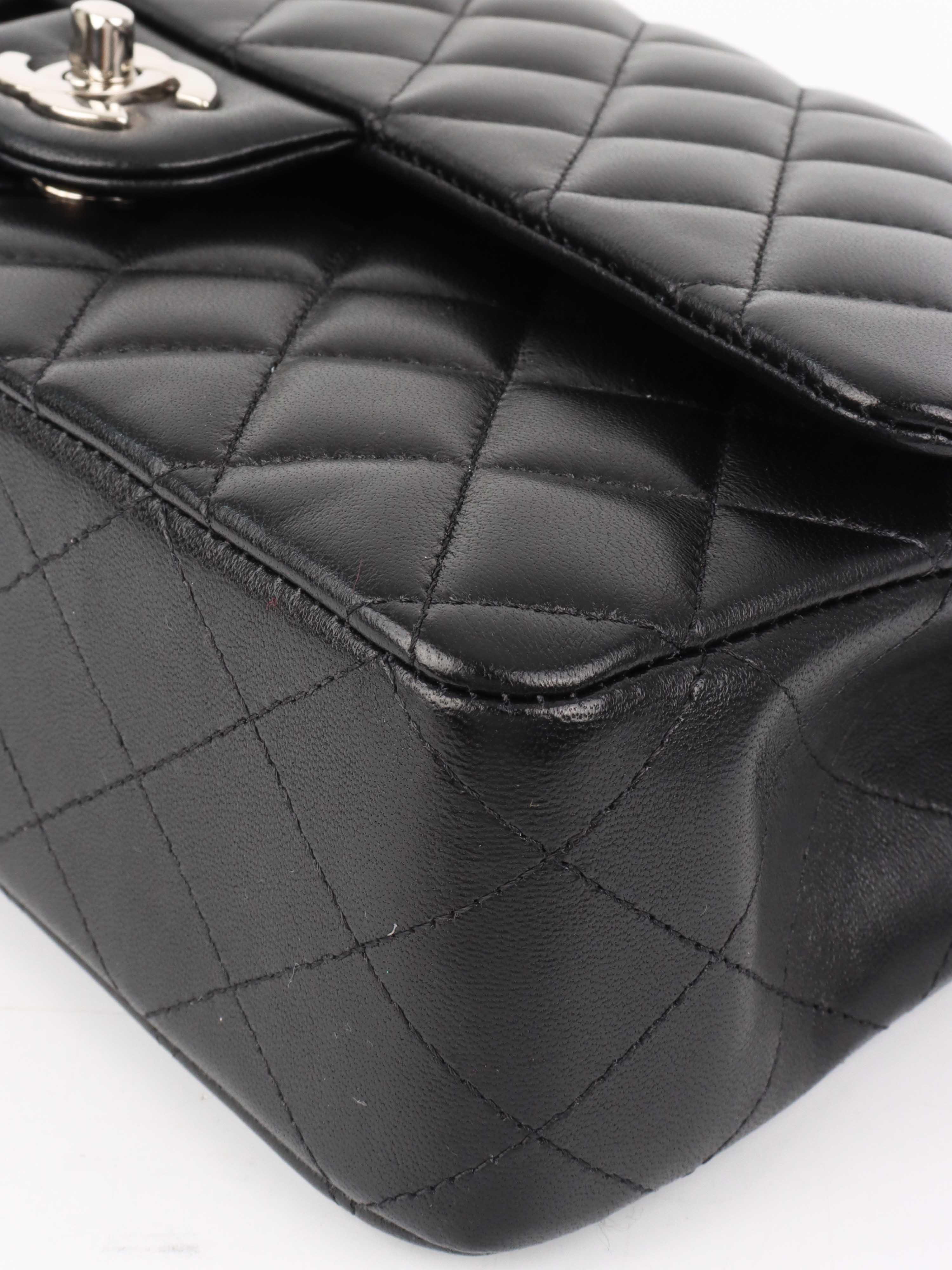 Chanel Black Medium Lambskin Classic Flap SHW.