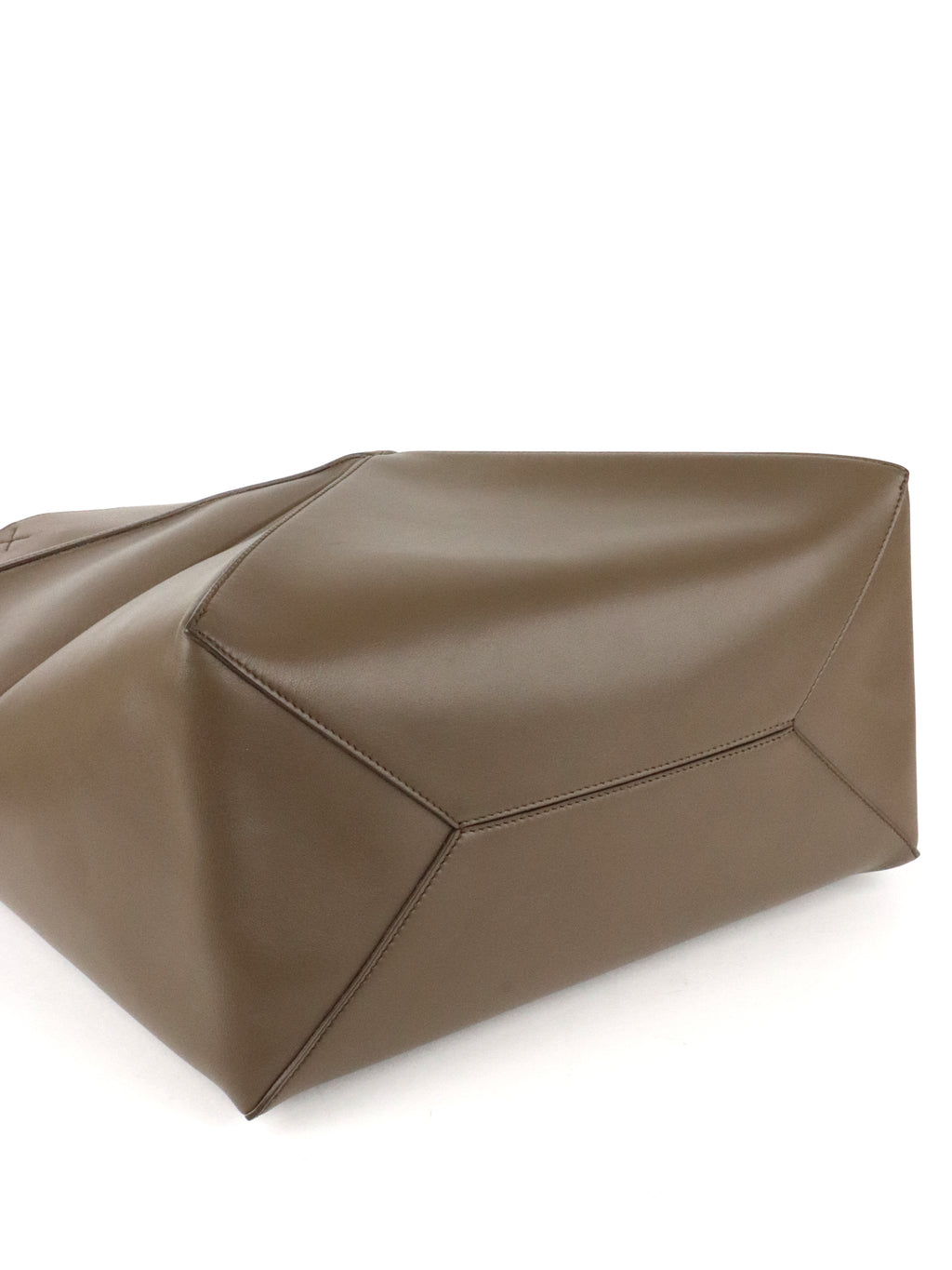 Loewe Large Dark Brown Puzzle Panelled Leather Tote Bag