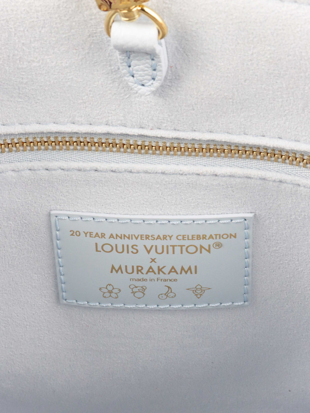 Louis Vuitton x Takashi Murakami OnTheGo PM Washed Blue Monogram Empreinte Leather.