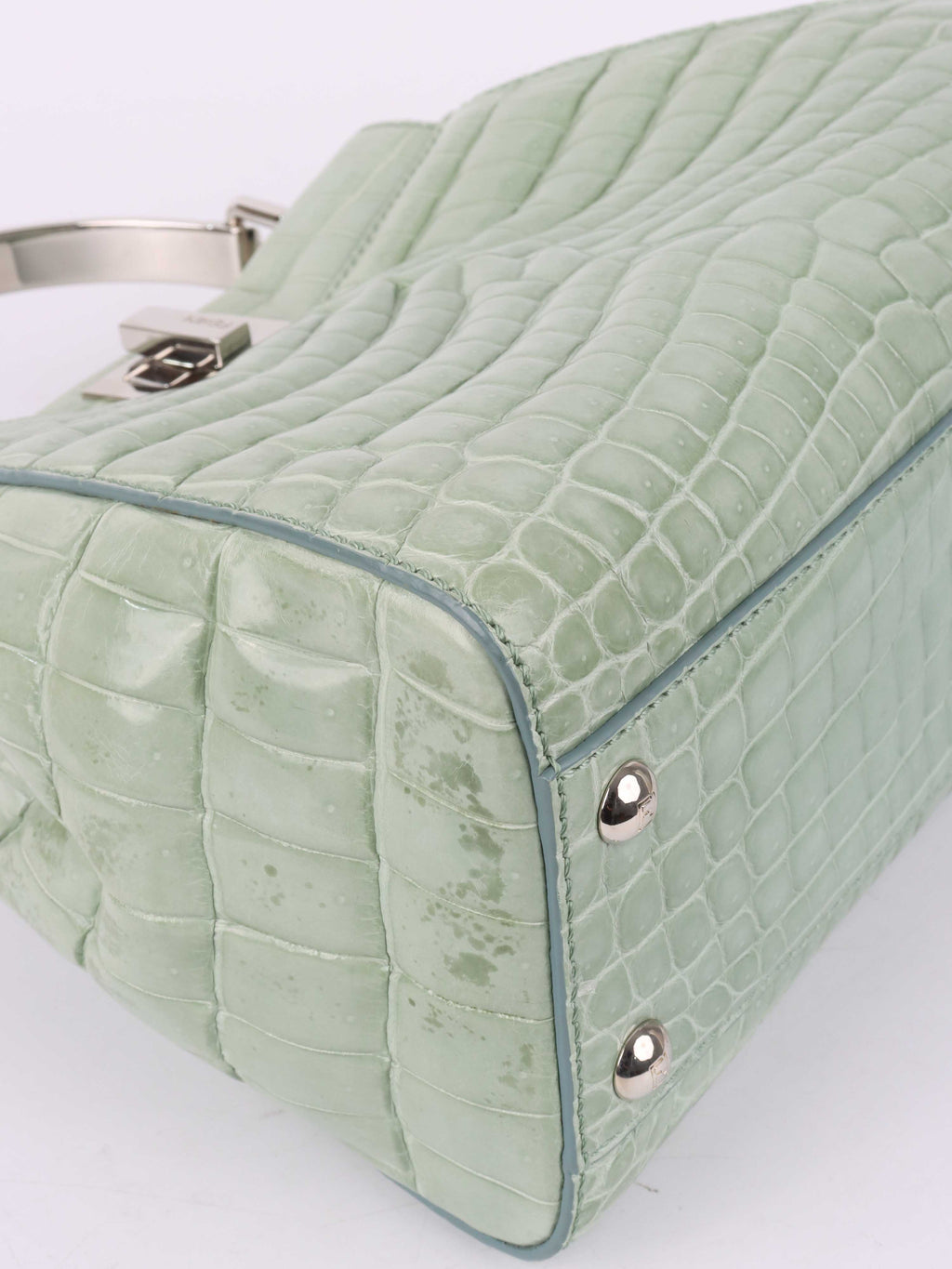 Fendi Peekaboo Crocodile Mini Mint Green