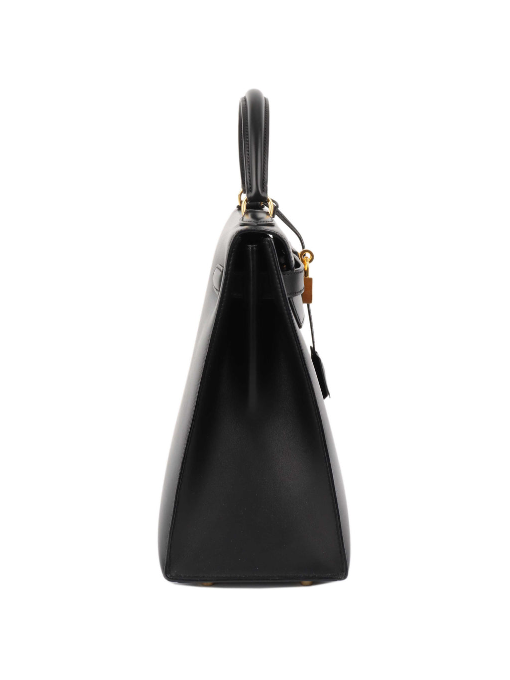 Hermes Vintage Black Box Kelly 32 Bag.