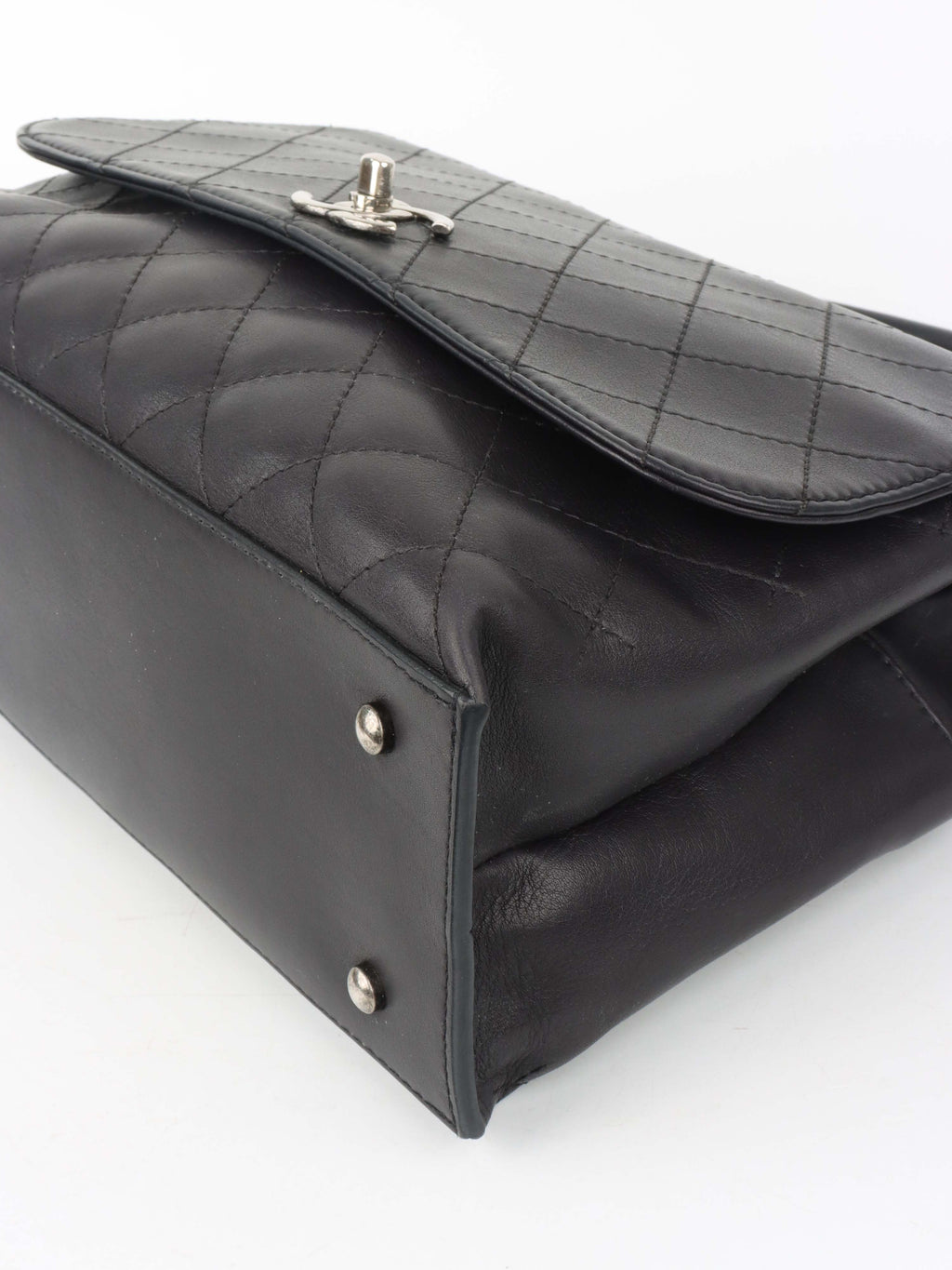 Chanel Black Lambskin 2016 Two - Way Bag SHW.