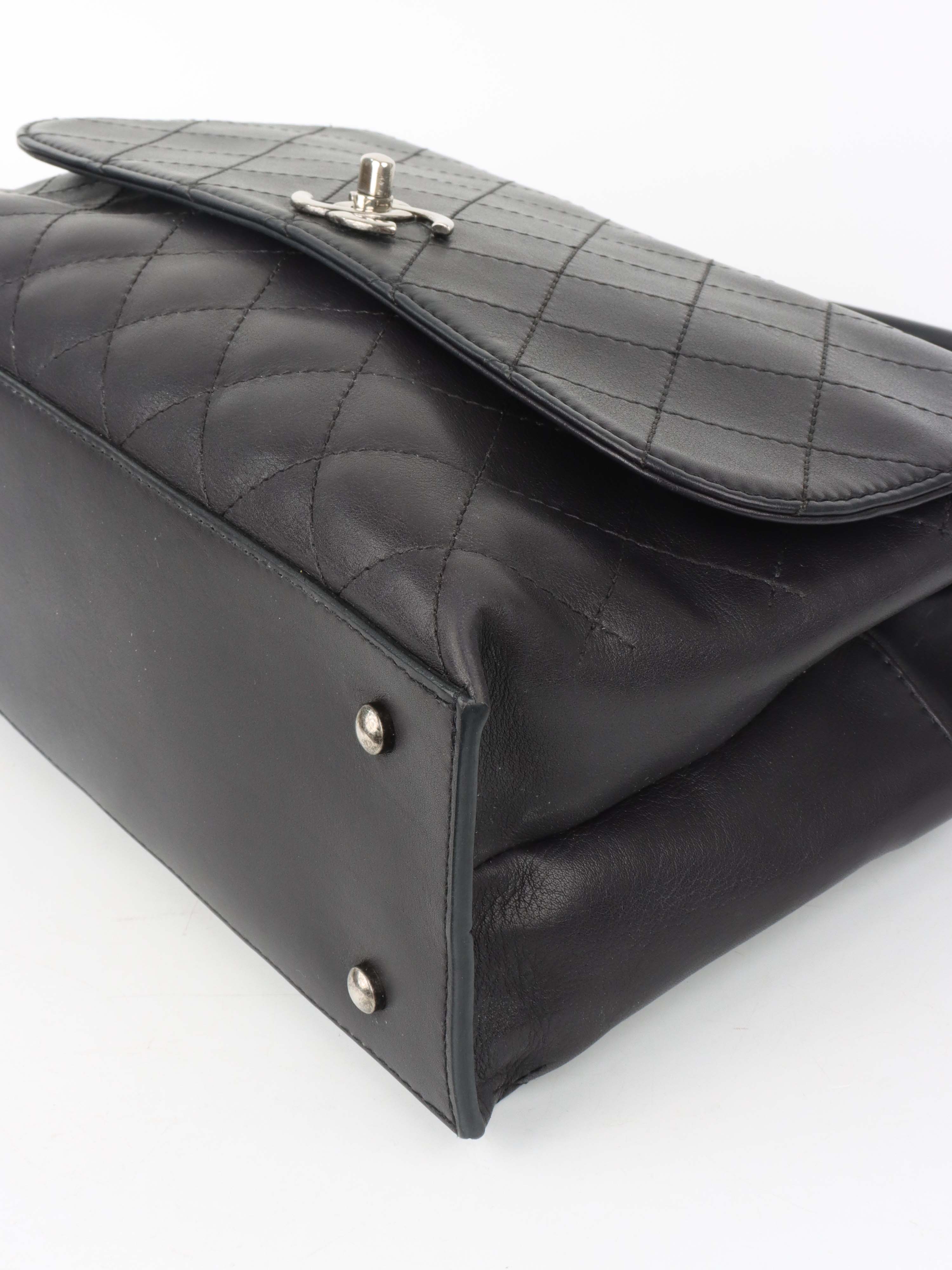 Chanel Black Lambskin 2016 Two - Way Bag SHW.