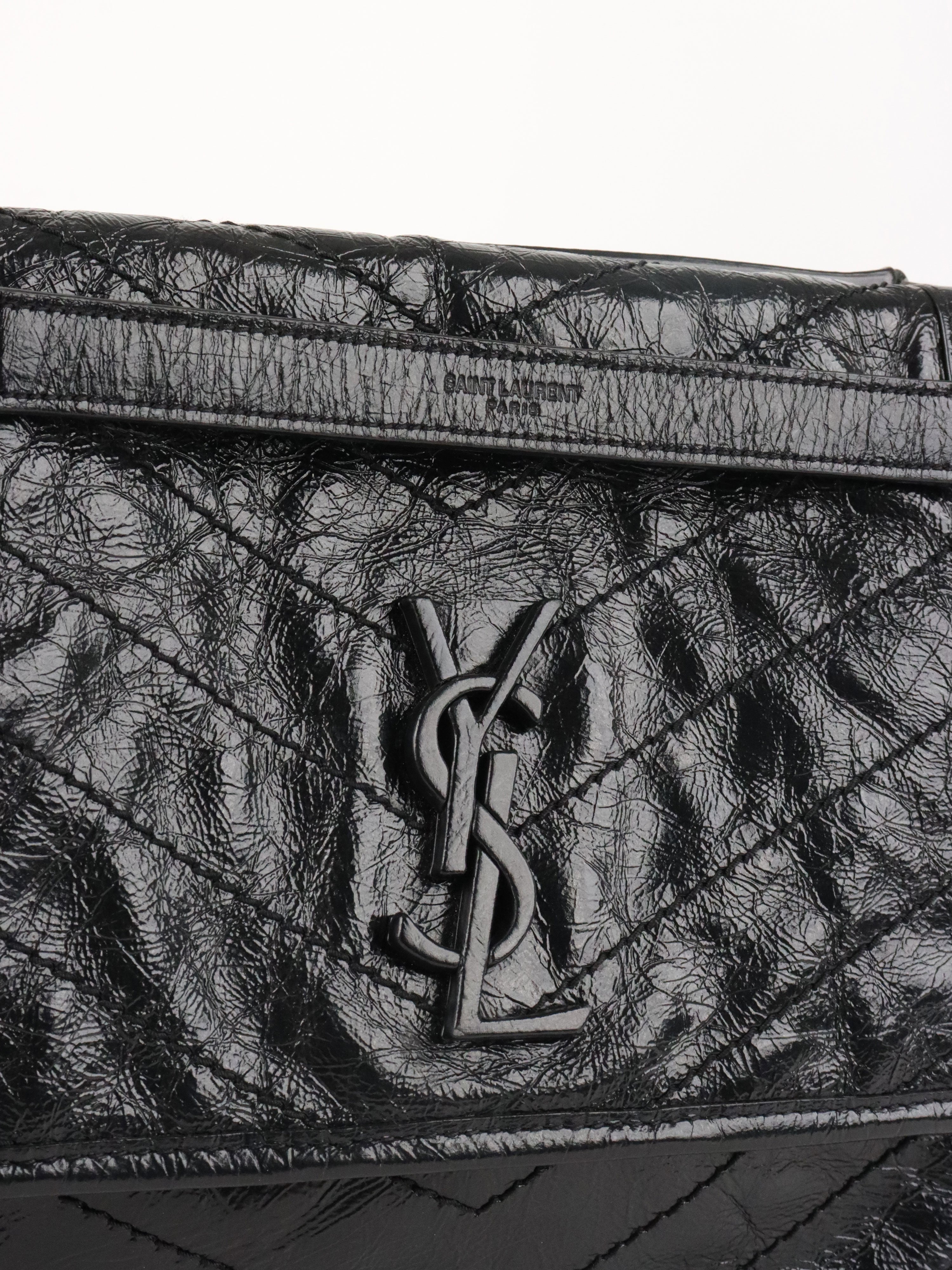 Saint Laurent Black Vintage Leather Medium Nikki Bag