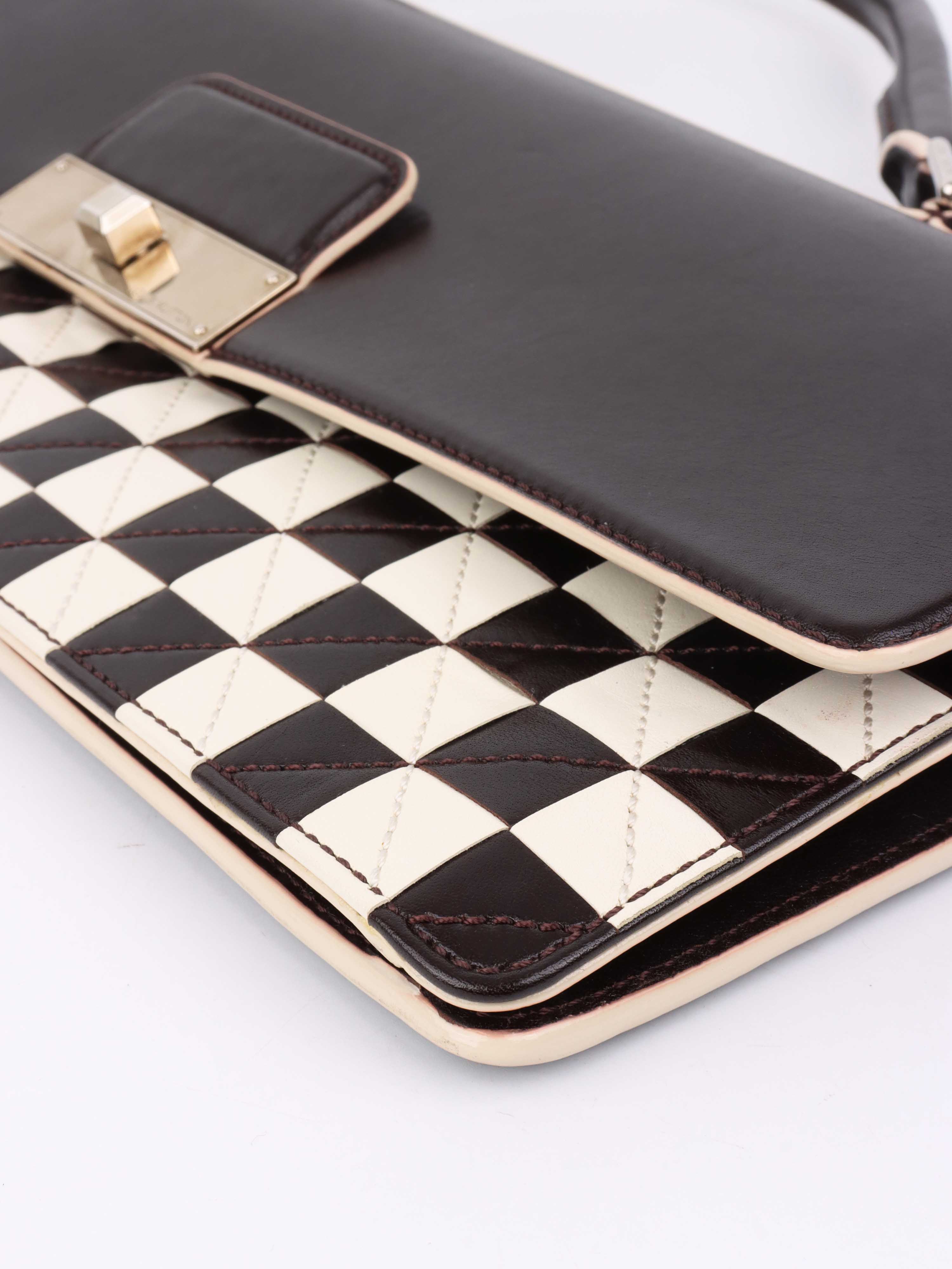 Louis Vuitton Black & White Chess Board Clutch.