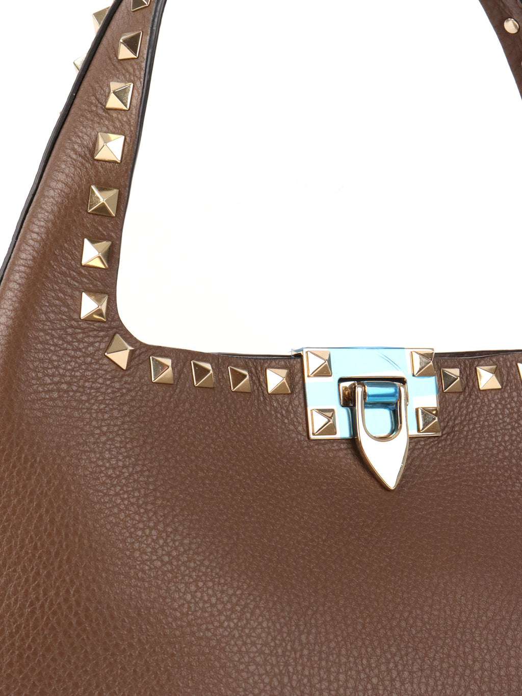 Valentino Brown Rockstud Hobo Bag