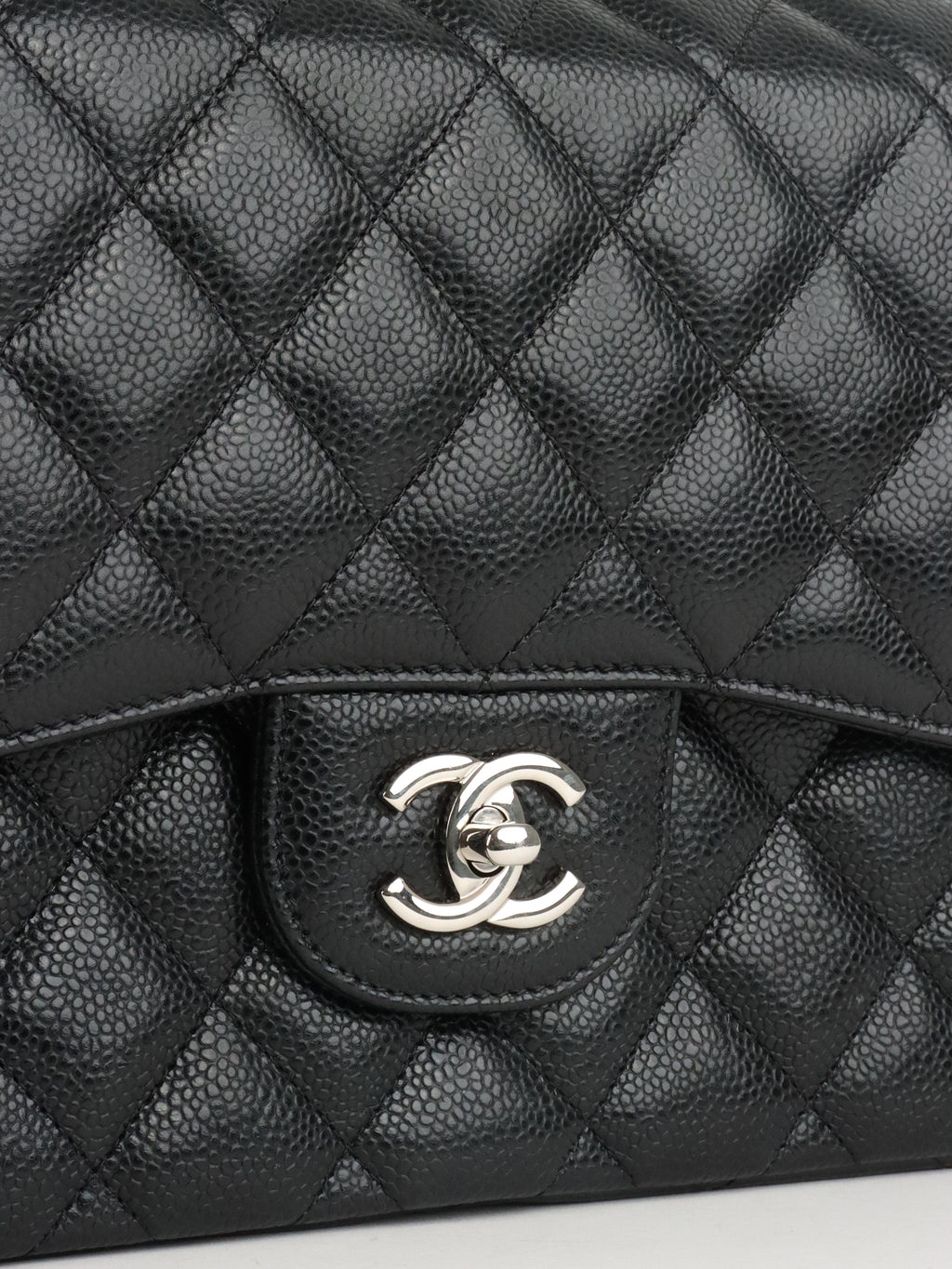 Chanel Black Caviar Jumbo Classic Flap SHW