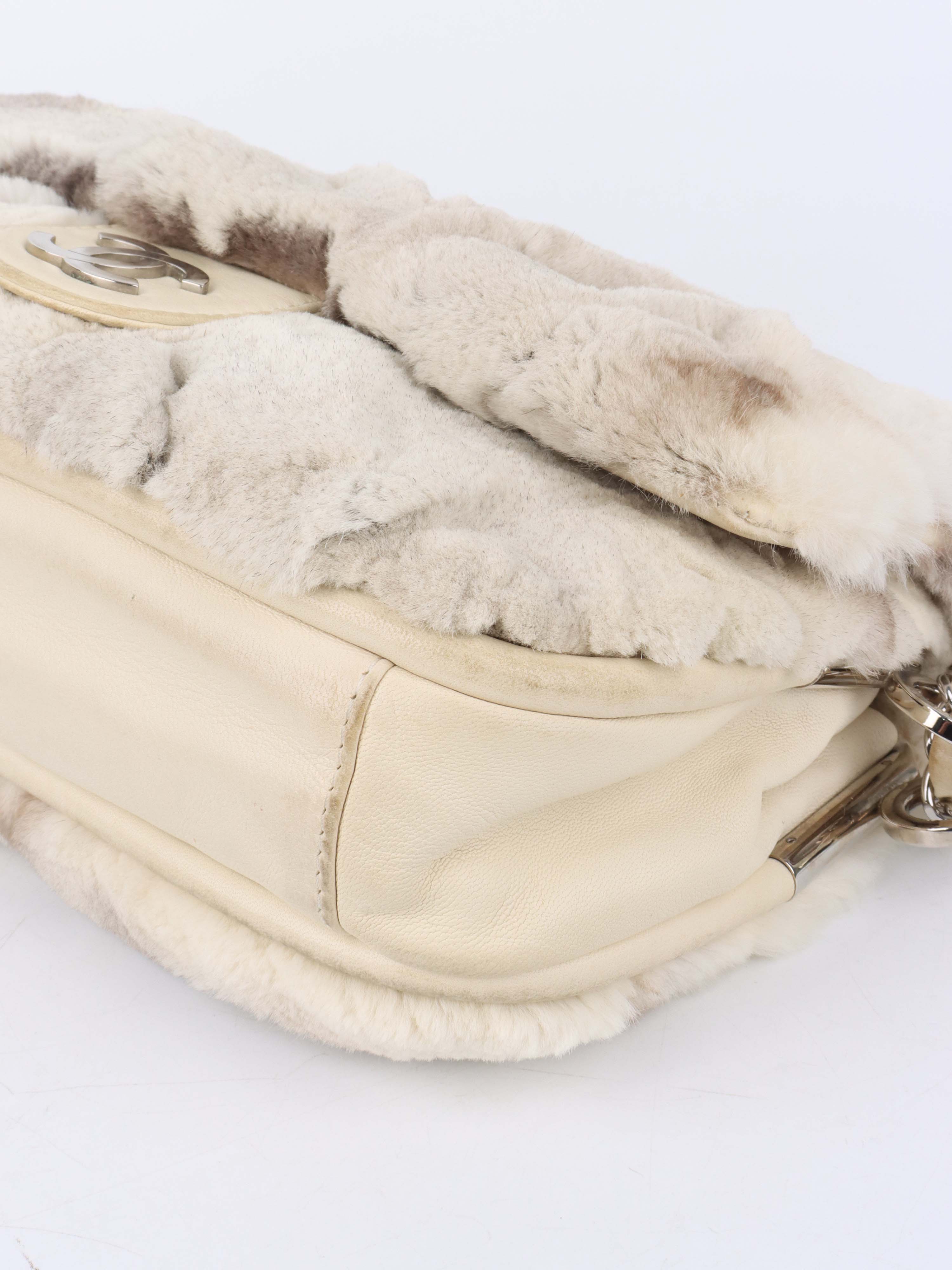 Chanel Vintage Rabbit Fur Classic Flap SHW