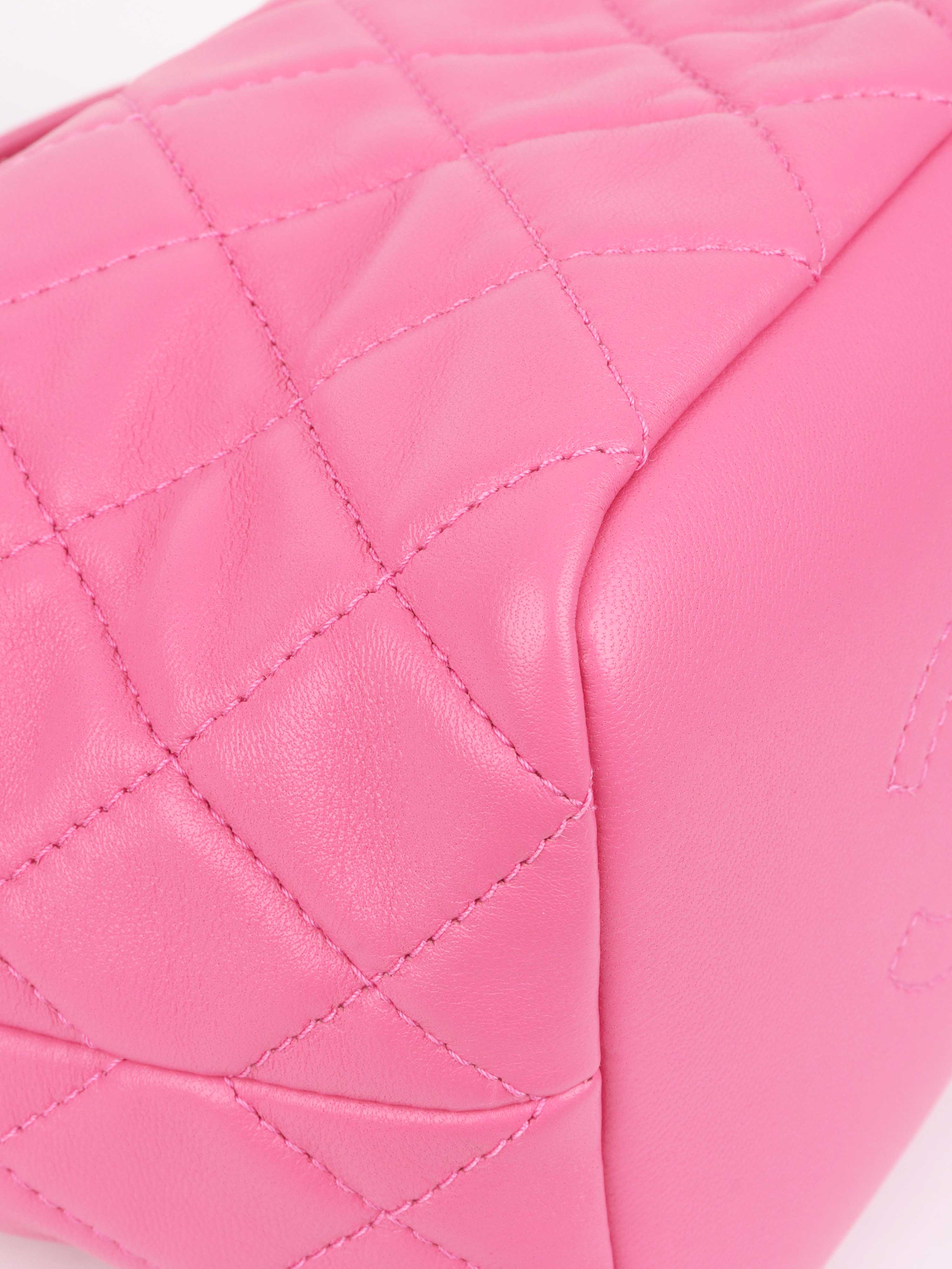 Chanel 20S Small Quilted Hobo bag Lambskin Pink GHW.