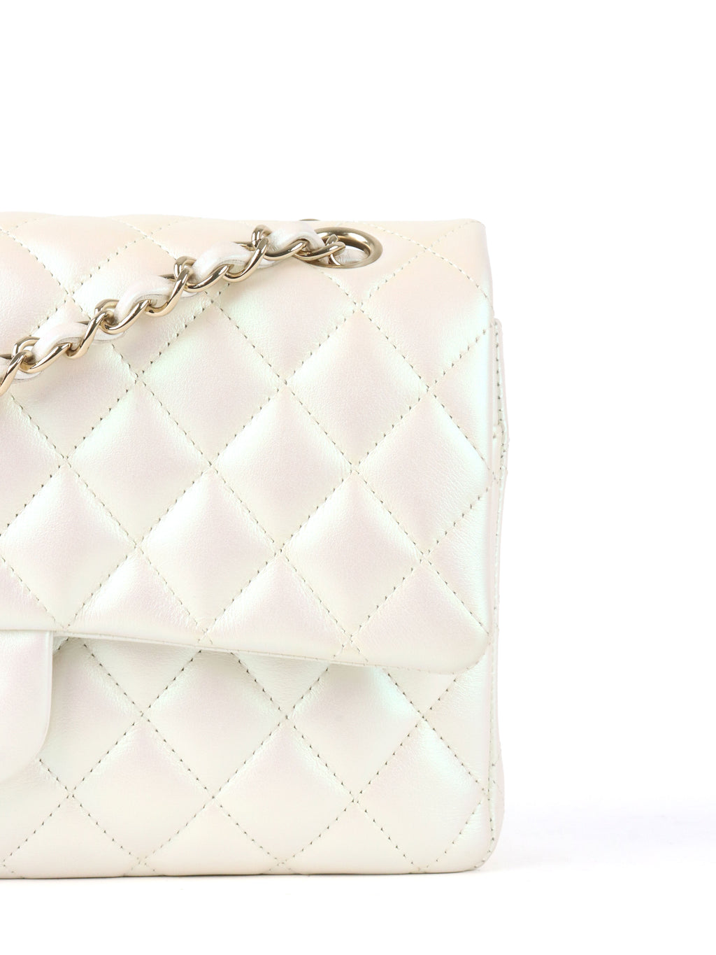Chanel Ivory Irridecent Medium Classic Flap LGHW