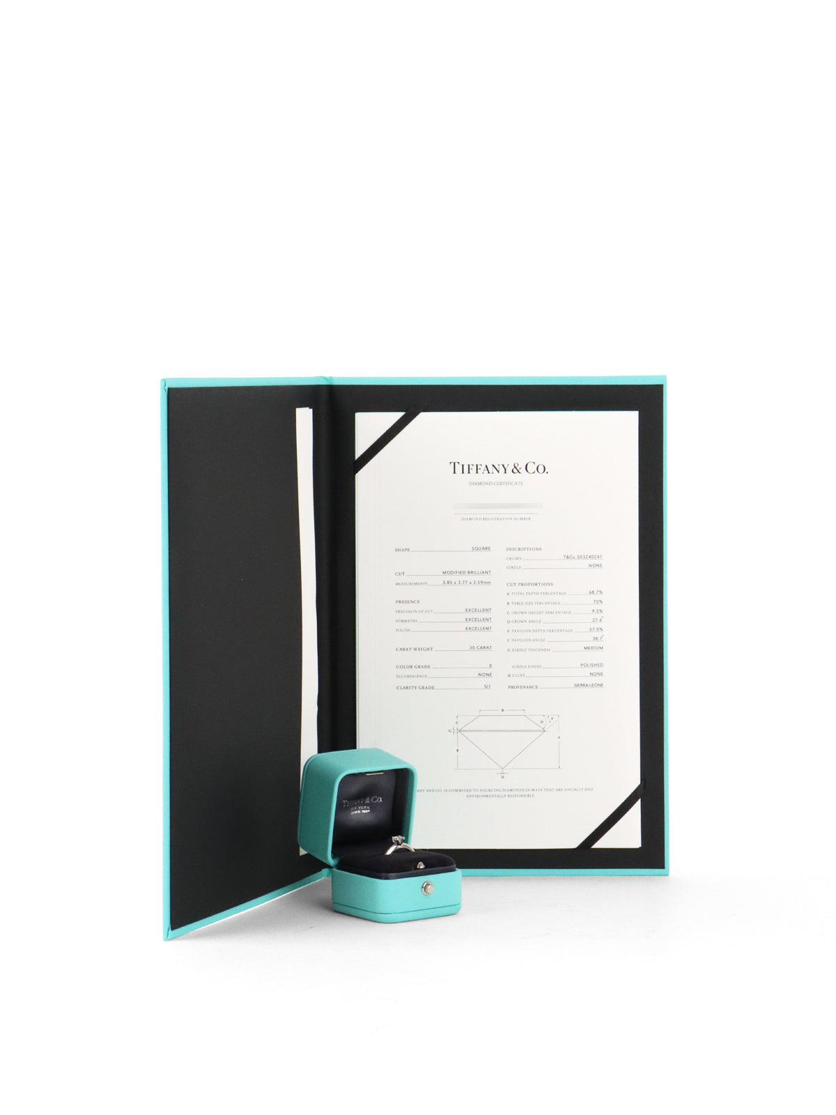 Tiffany & Co Square 0.3 carats Diamond Ring