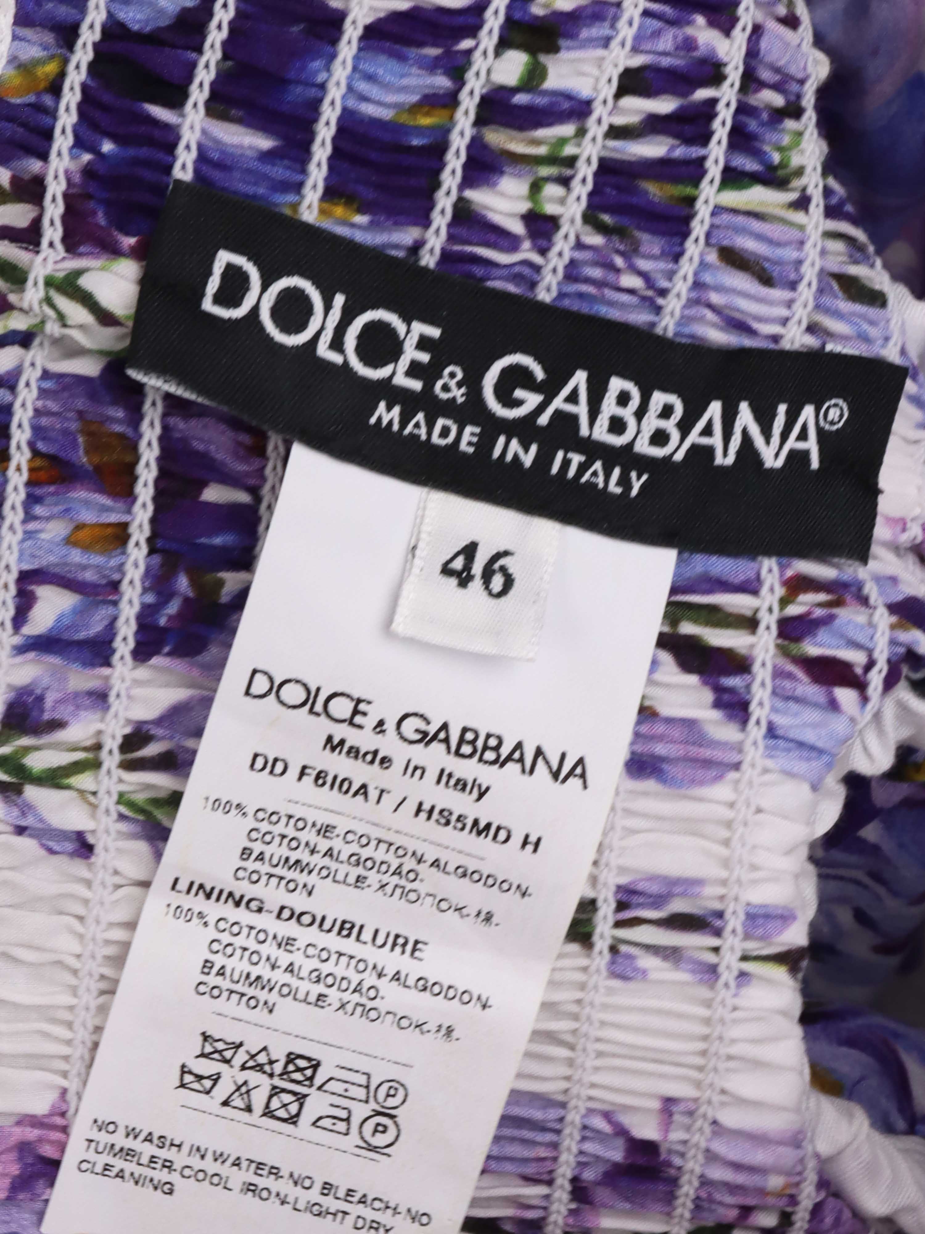 Dolce & Gabbana Purple Floral Mini Dress.