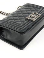 Chanel Small Black Lambskin Boy Bag